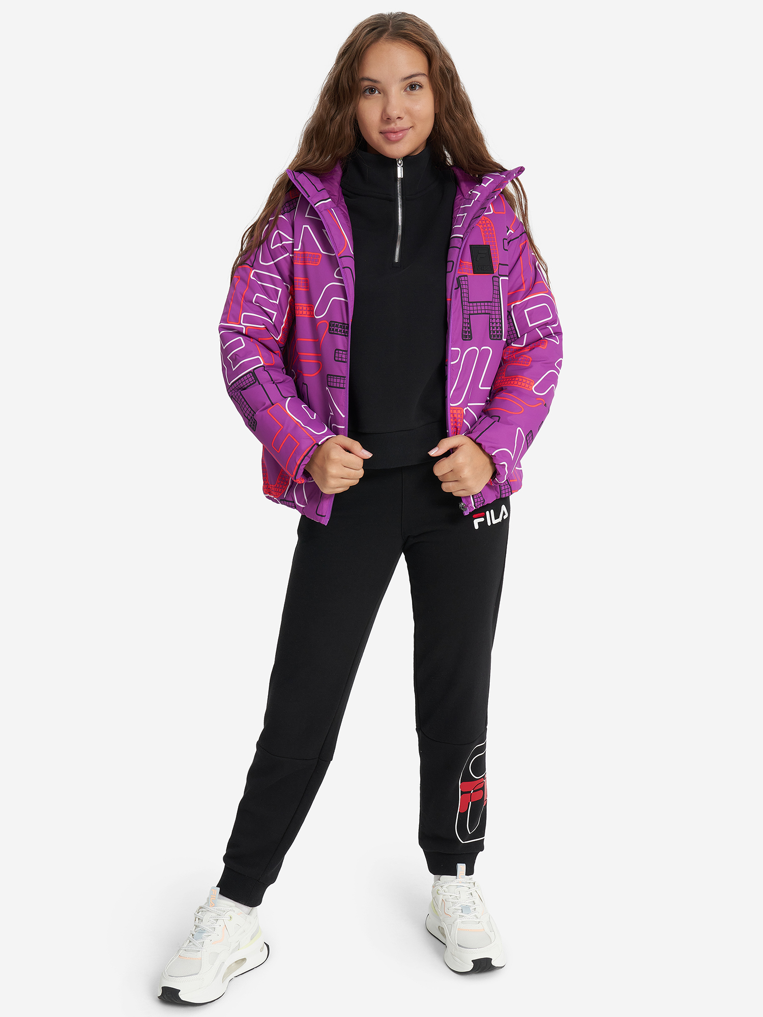 фото Куртка утепленная для девочек fila, фиолетовый
