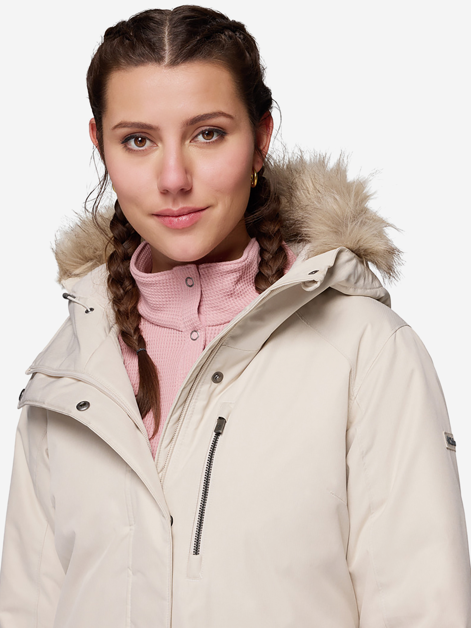 фото Парка женская columbia suttle mountain long insulated jacket, бежевый