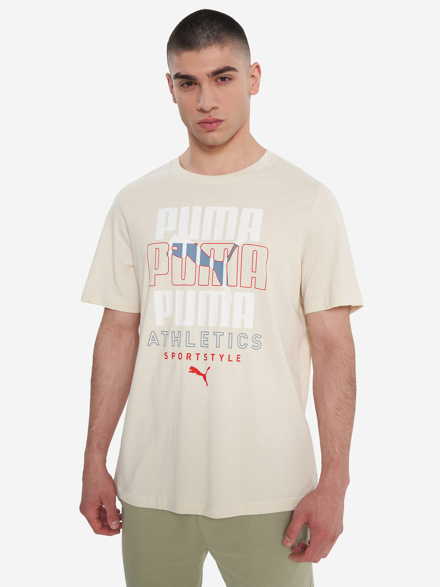 фото Футболка мужская puma graphic, бежевый