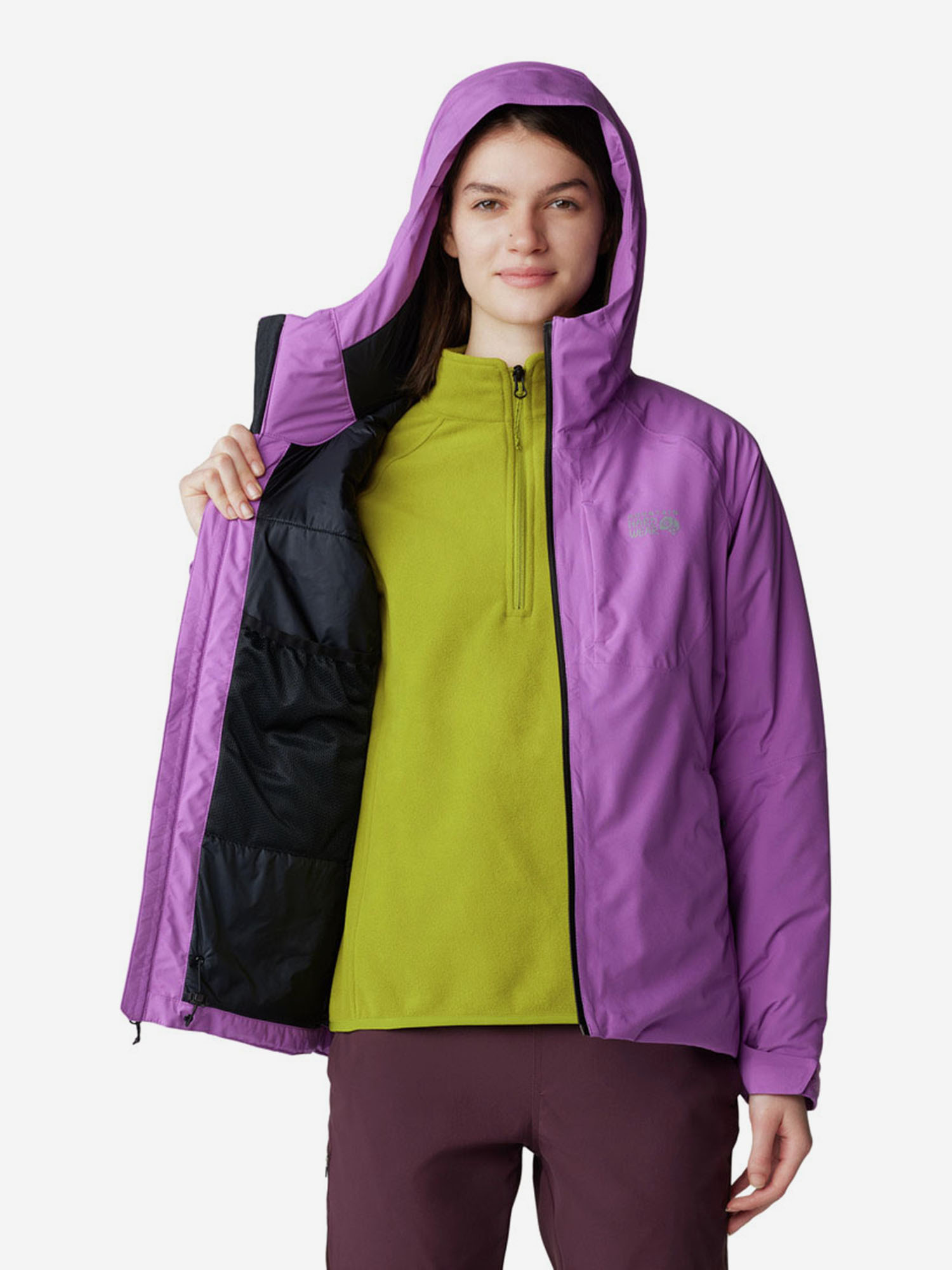 фото Куртка утепленная женская mountain hardwear stretch ozonic, фиолетовый