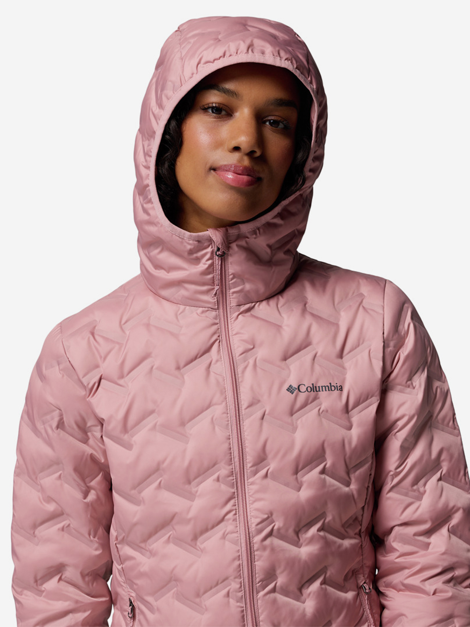 фото Пуховик женский columbia delta ridge ii down hooded jacket, розовый