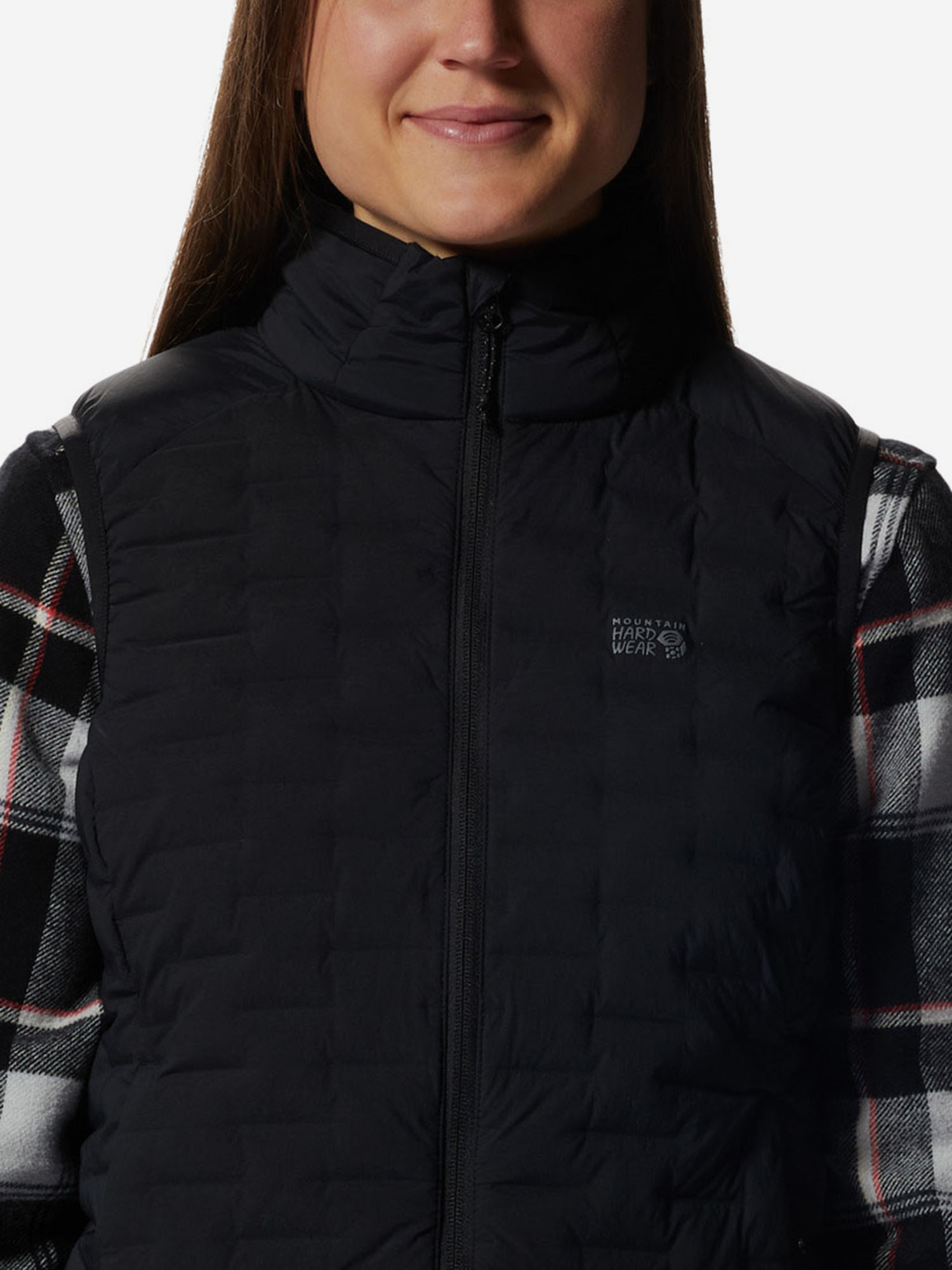 фото Жилет пуховый женский mountain hardwear stretchdown, черный