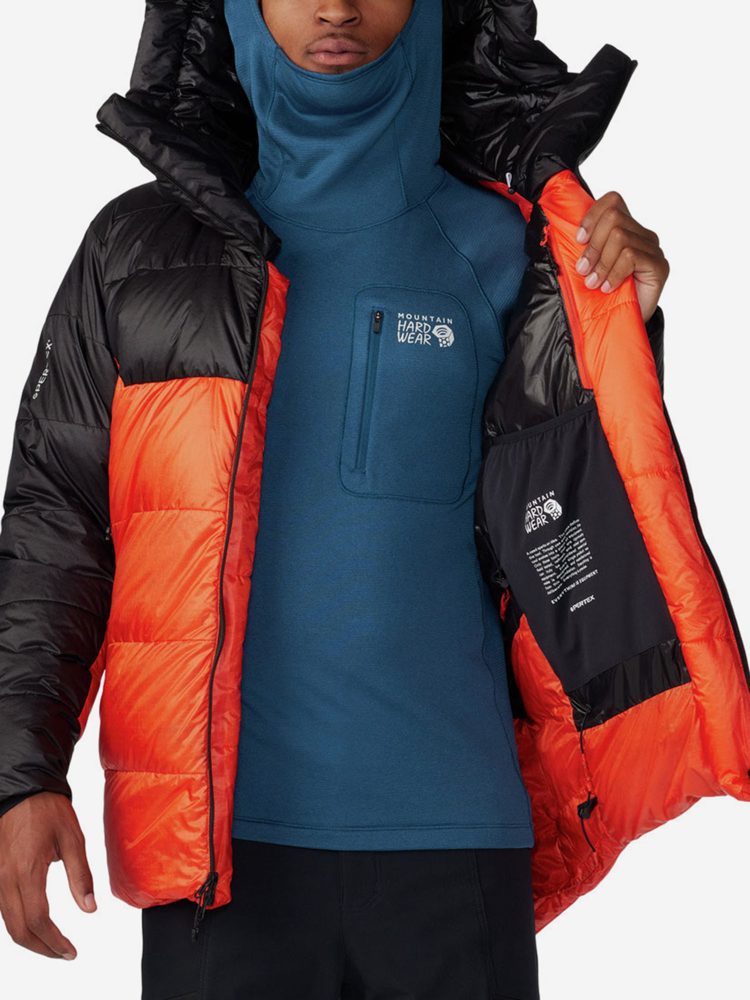 фото Пуховик мужской mountain hardwear phantom belay, оранжевый