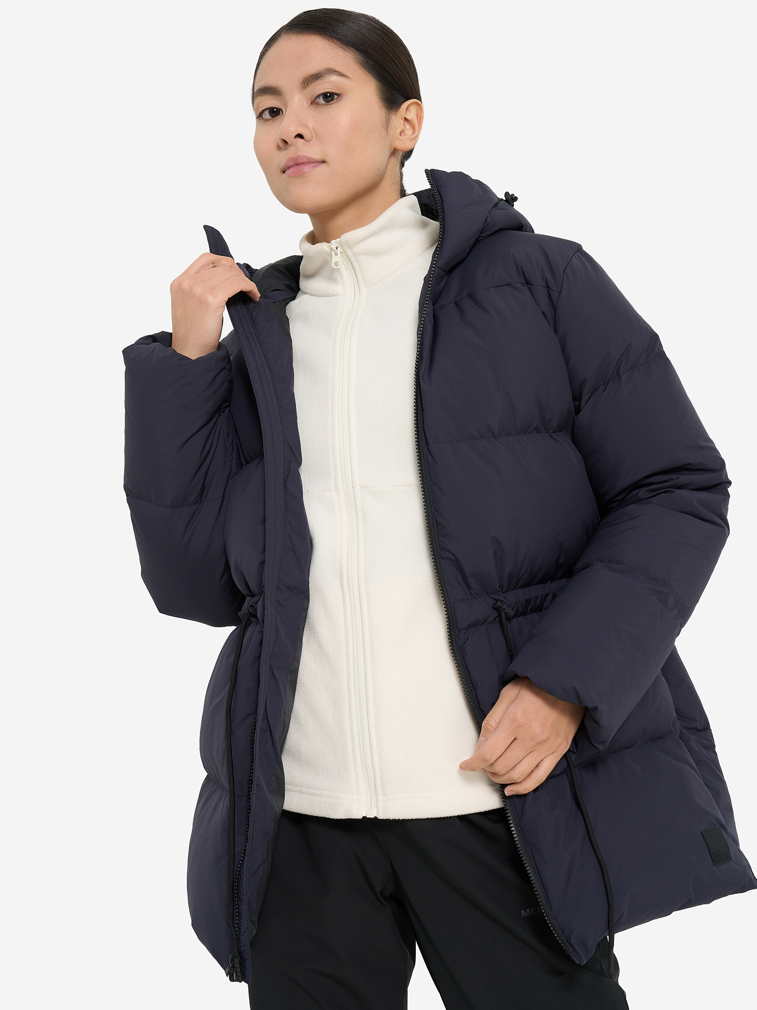 фото Пуховик женский jack wolfskin kirschallee, синий