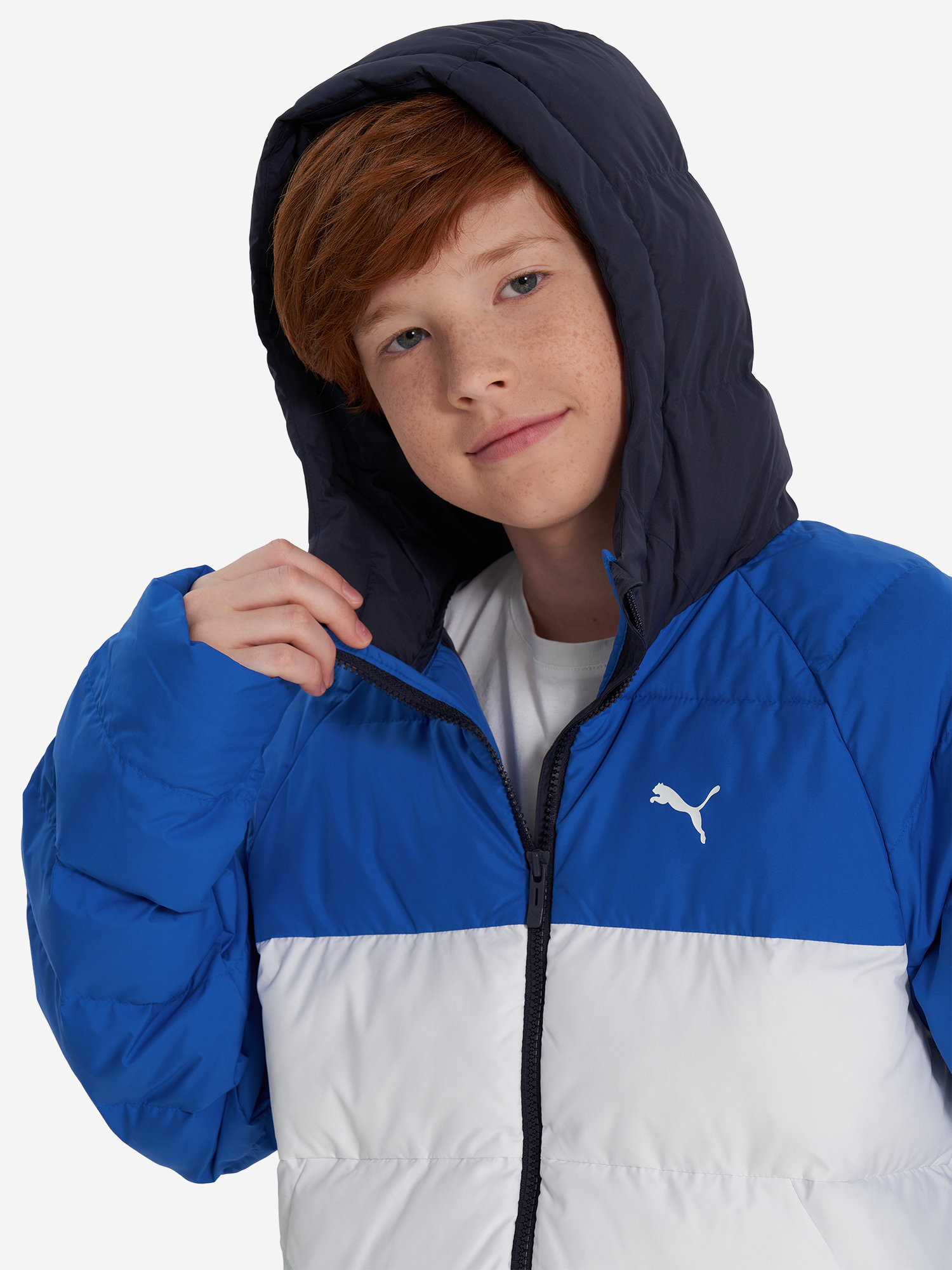 фото Пуховик для мальчиков puma, голубой