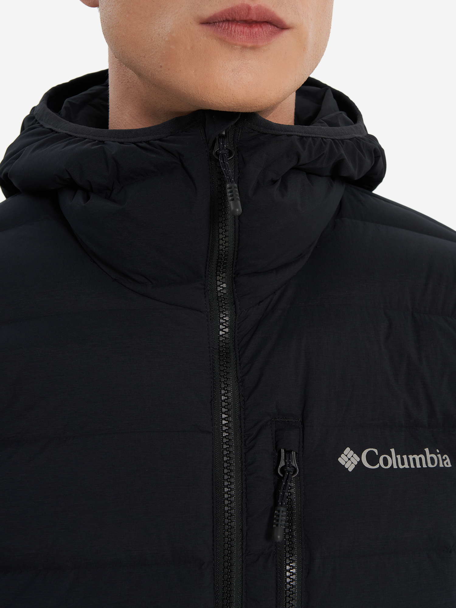фото Пуховик мужской columbia drift peak stretch down hooded jacket, черный