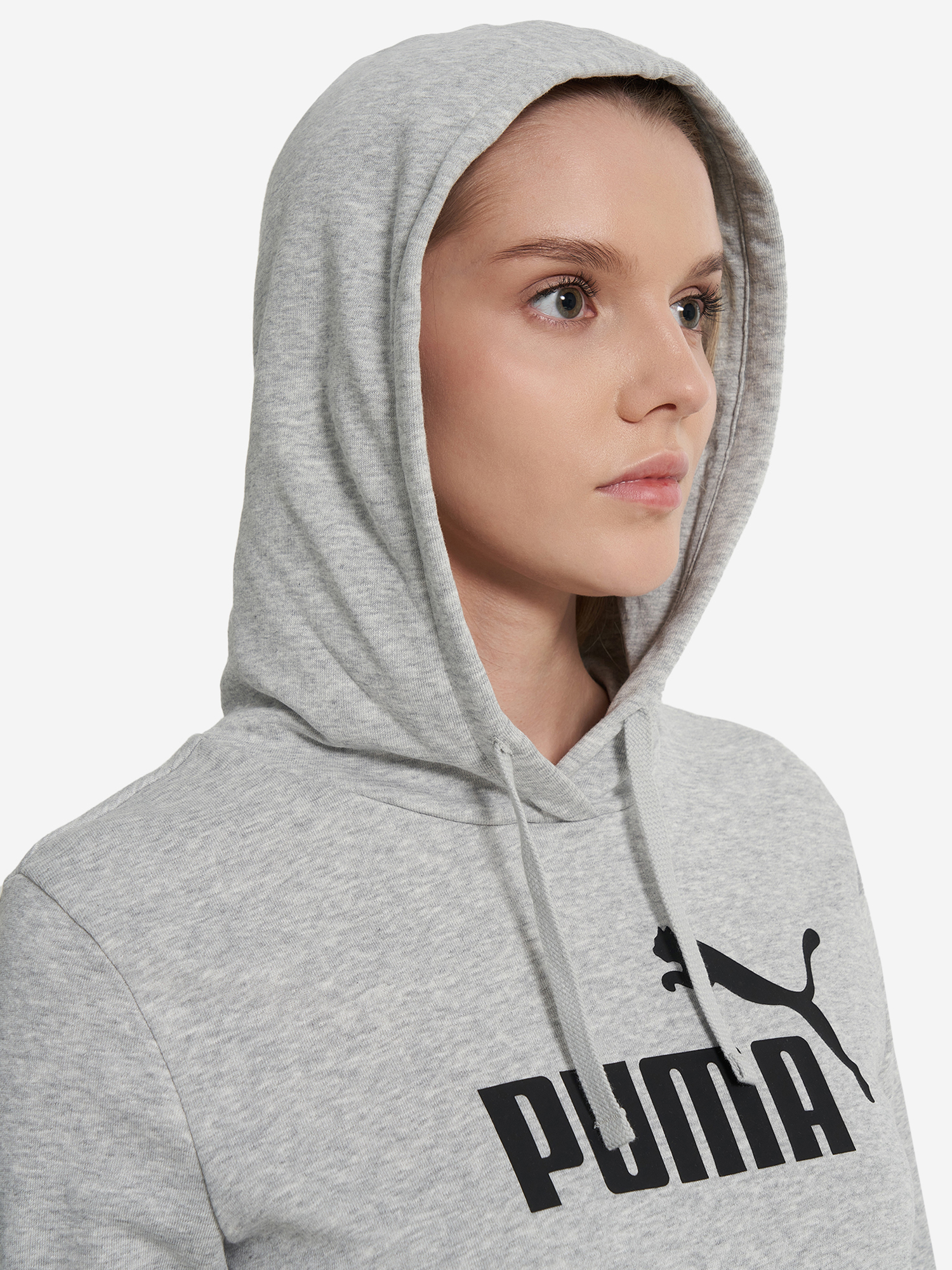 фото Худи женское puma ess no. 1 logo, серый
