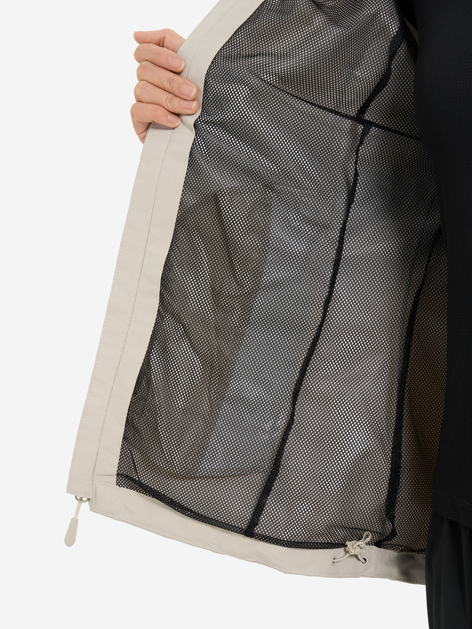 фото Куртка мембранная женская jack wolfskin stormy point, бежевый