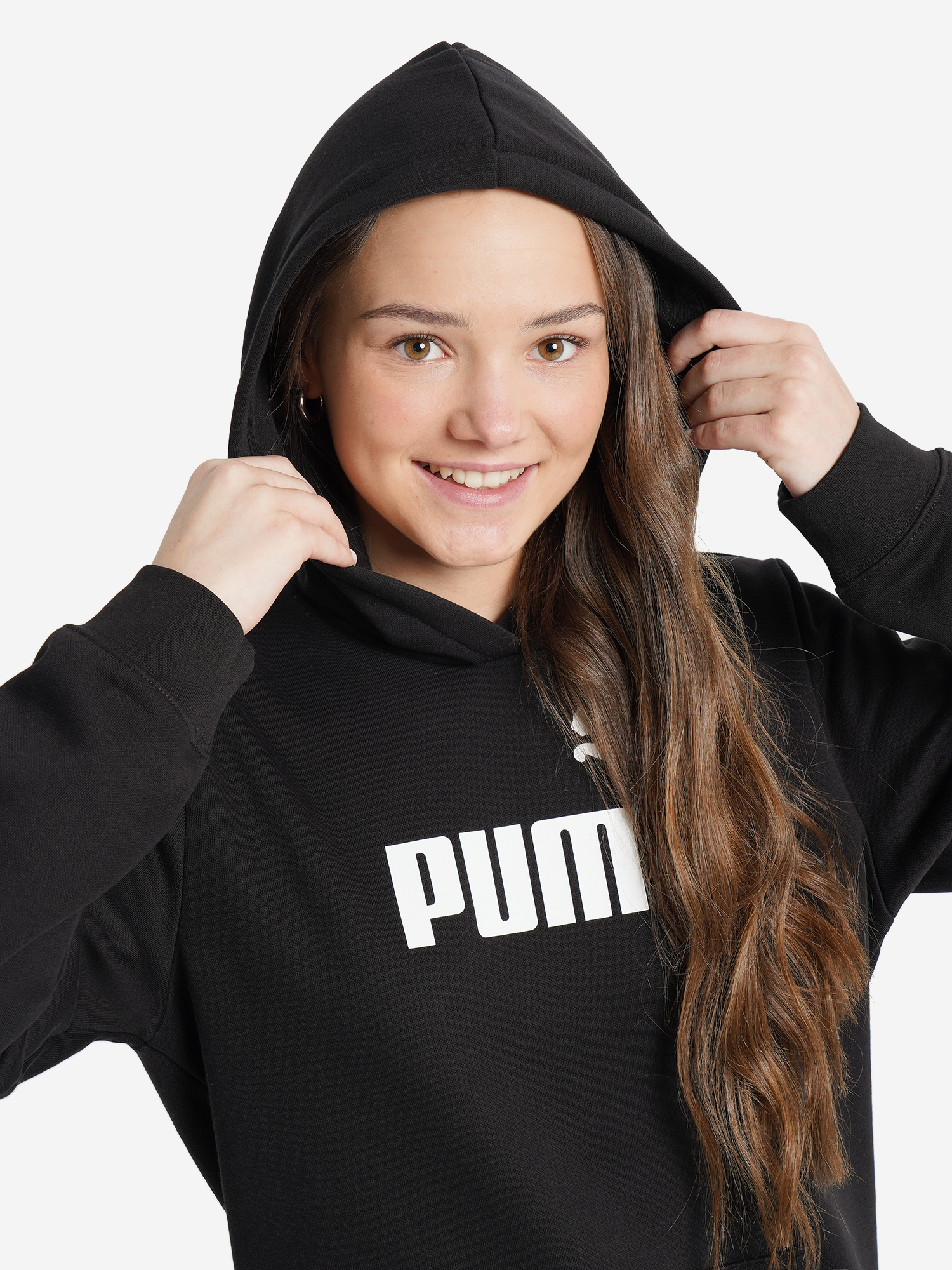 фото Худи для девочек puma ess, черный