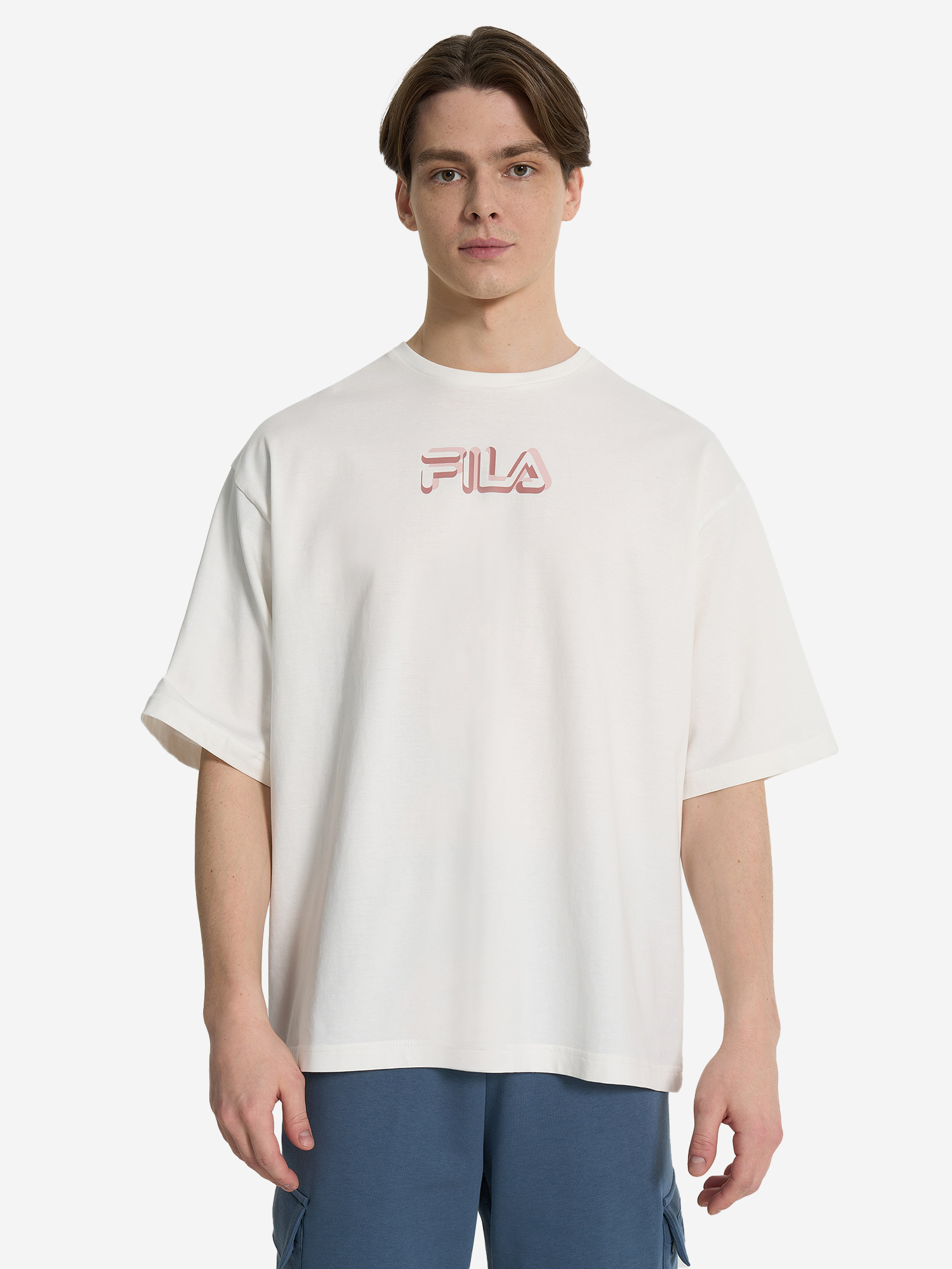 фото Футболка мужская оверсайз fila, бежевый