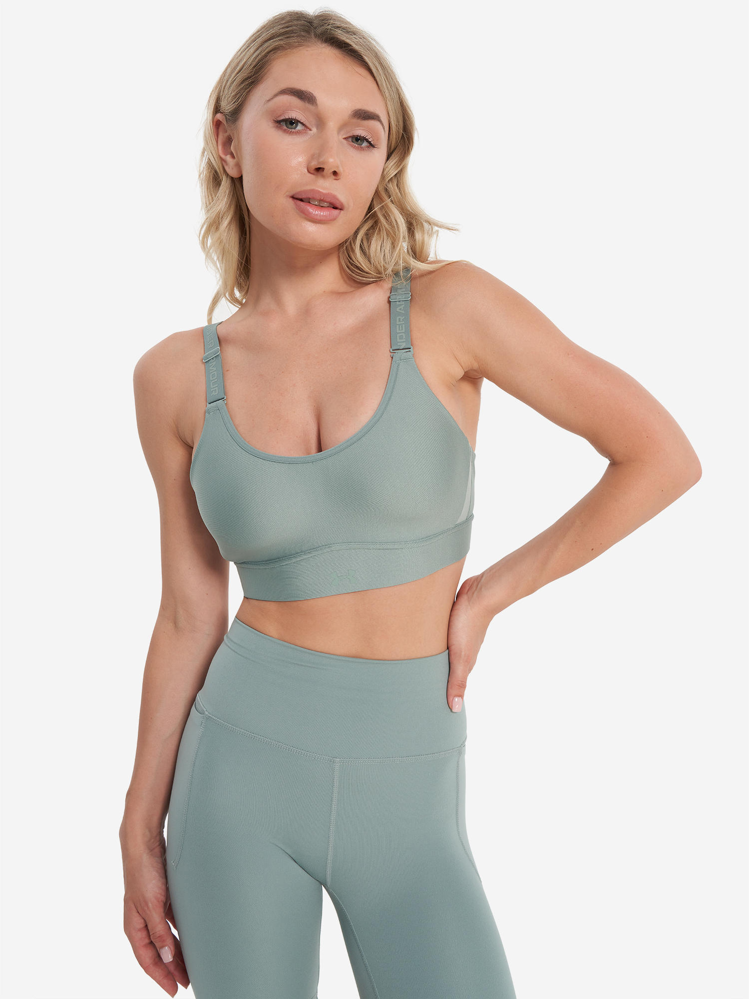 фото Спортивный топ бра under armour infinity 2.0, зеленый