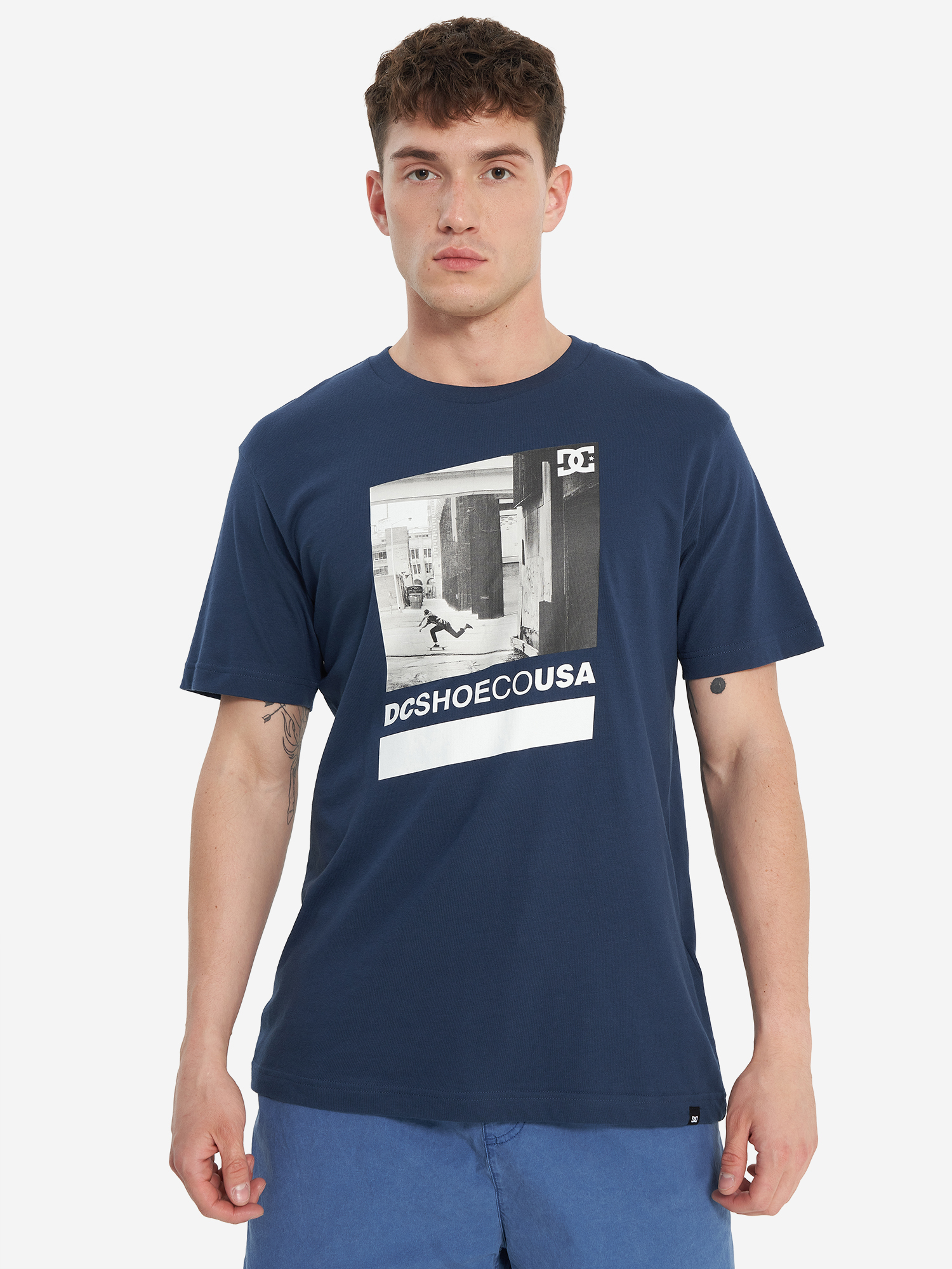 фото Футболка мужская dc shoes essy street scene, синий