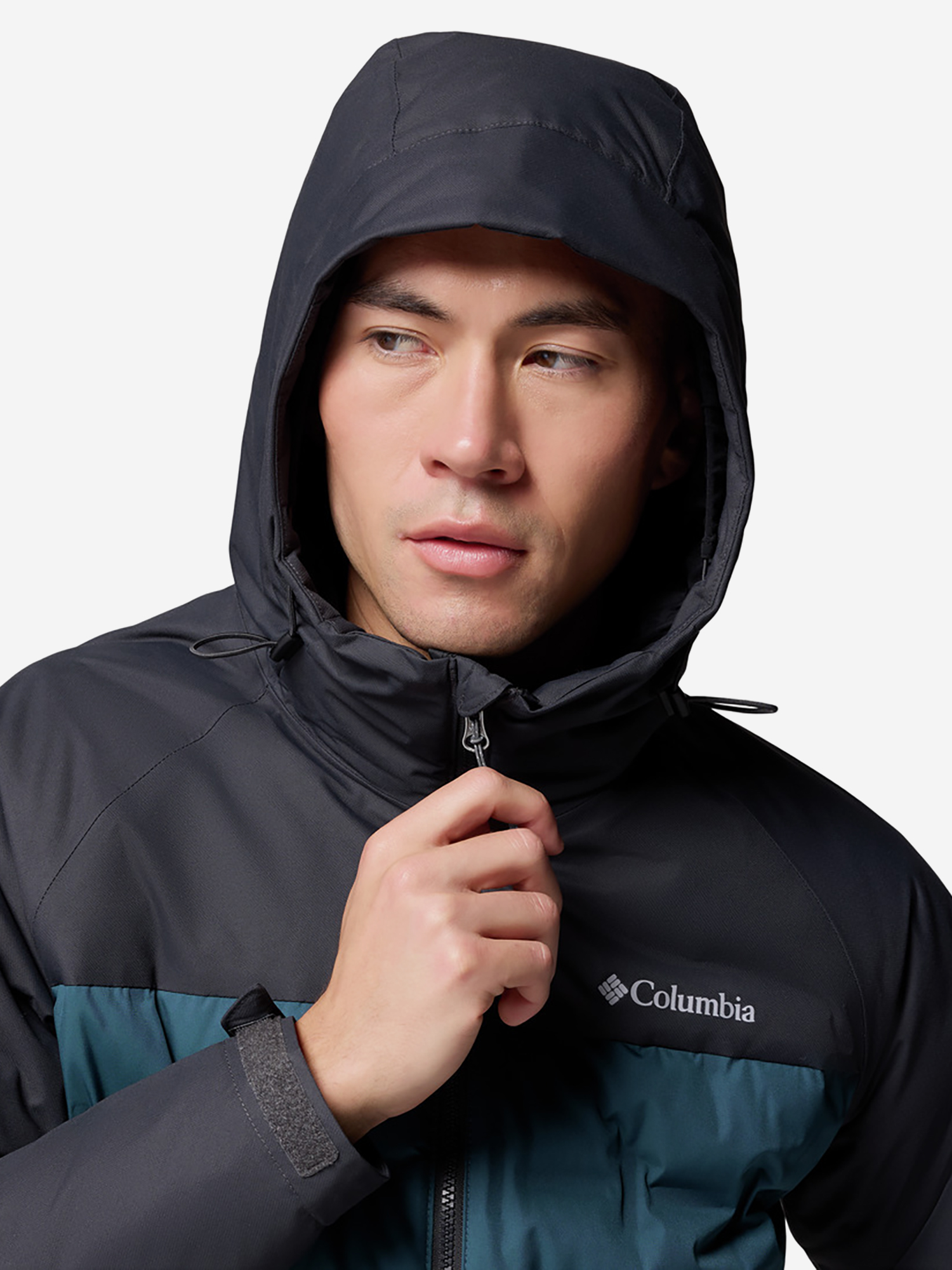 фото Пуховик мужской columbia grand trek iii down hooded jacket, голубой