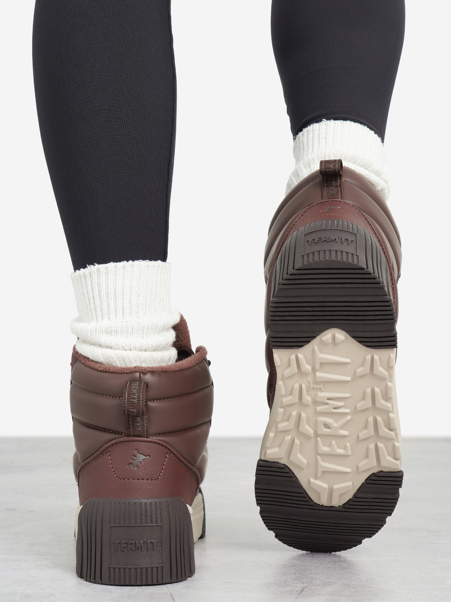 фото Кеды утепленные женские termit future mid 2.0, коричневый
