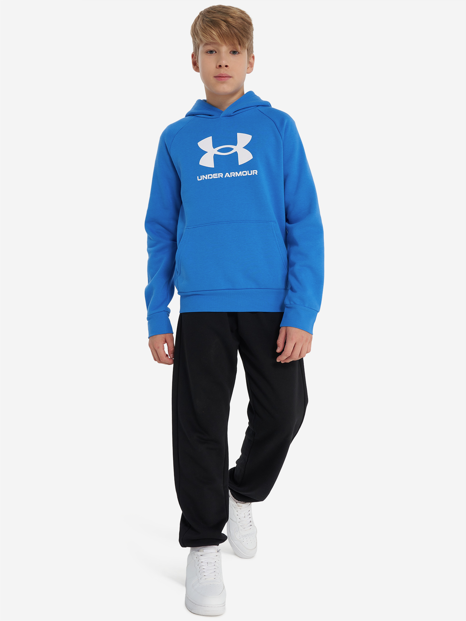 фото Худи для мальчиков under armour rival fleece, синий