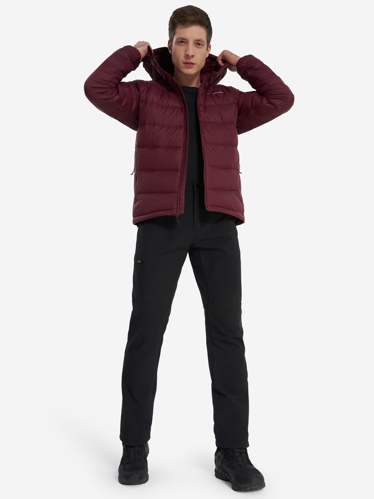 фото Пуховик мужской columbia centennial creek iii down hooded jacket, красный