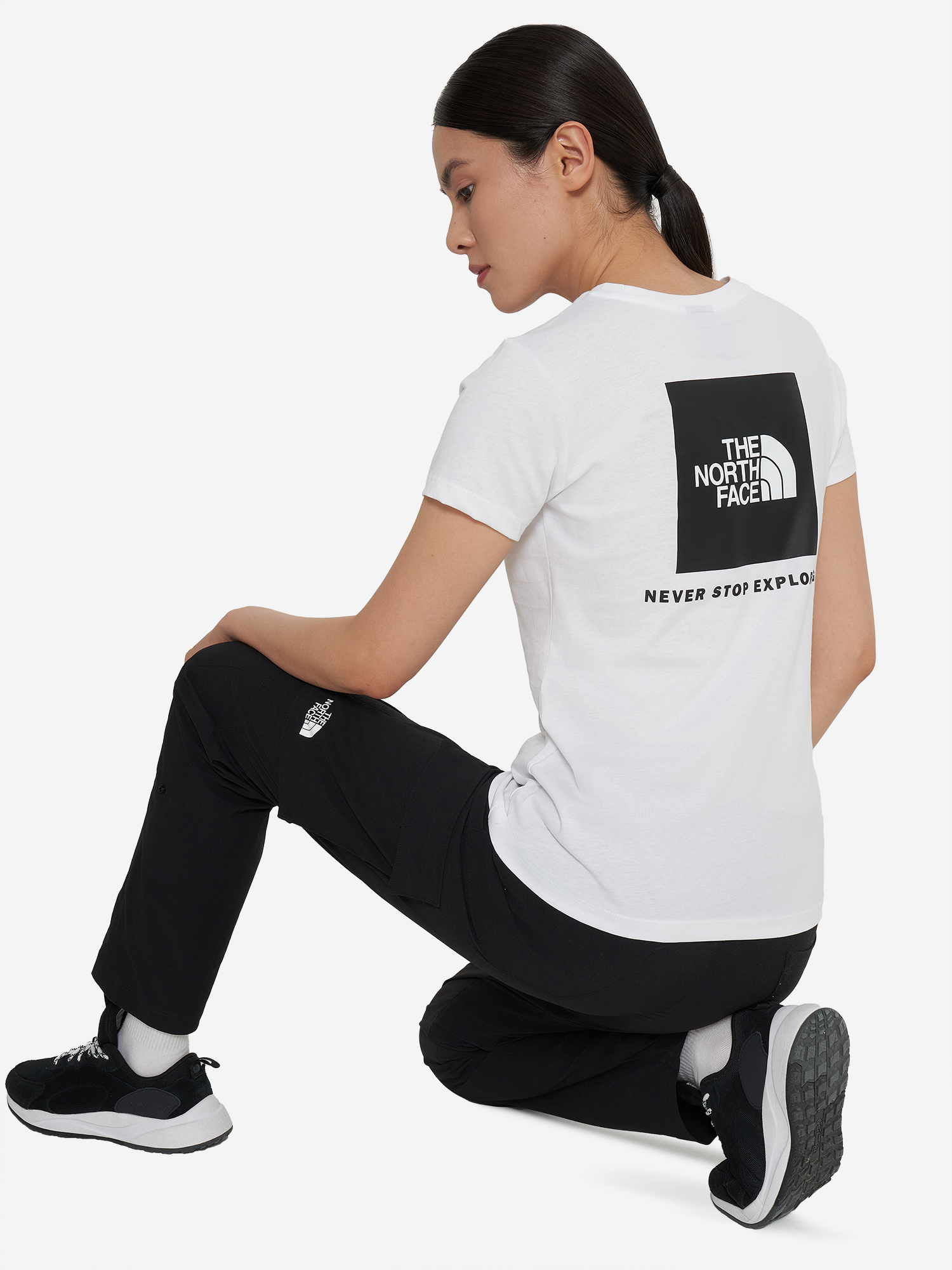фото Футболка женская the north face box nse slim, белый