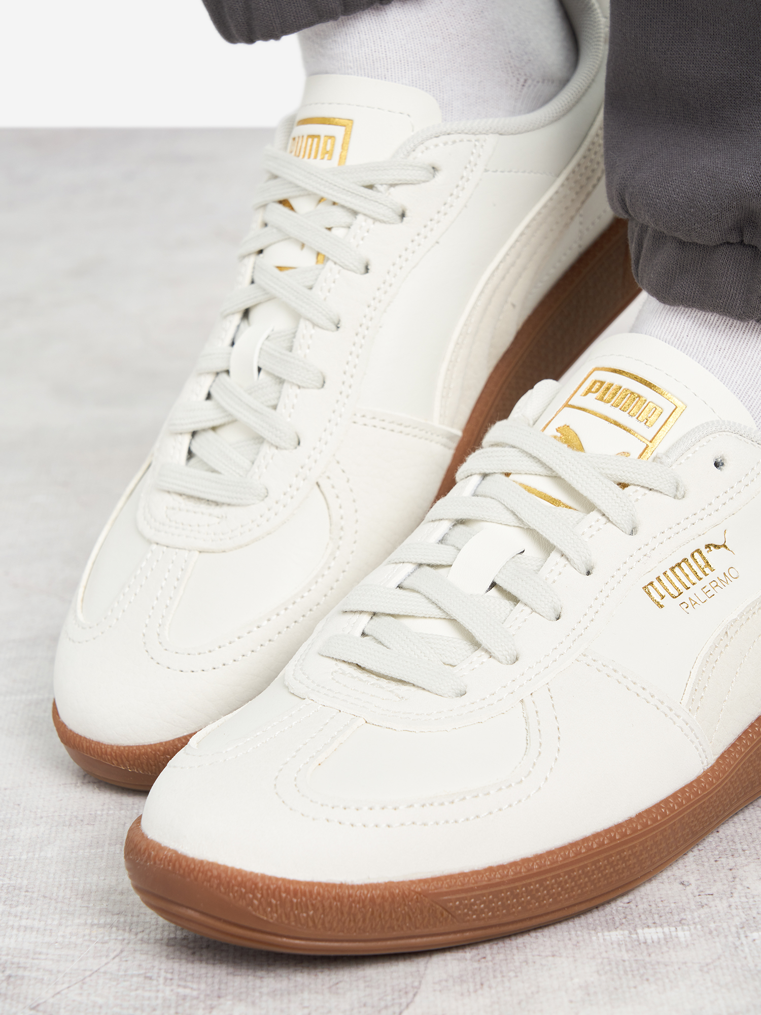 фото Кеды женские puma palermo premium, бежевый