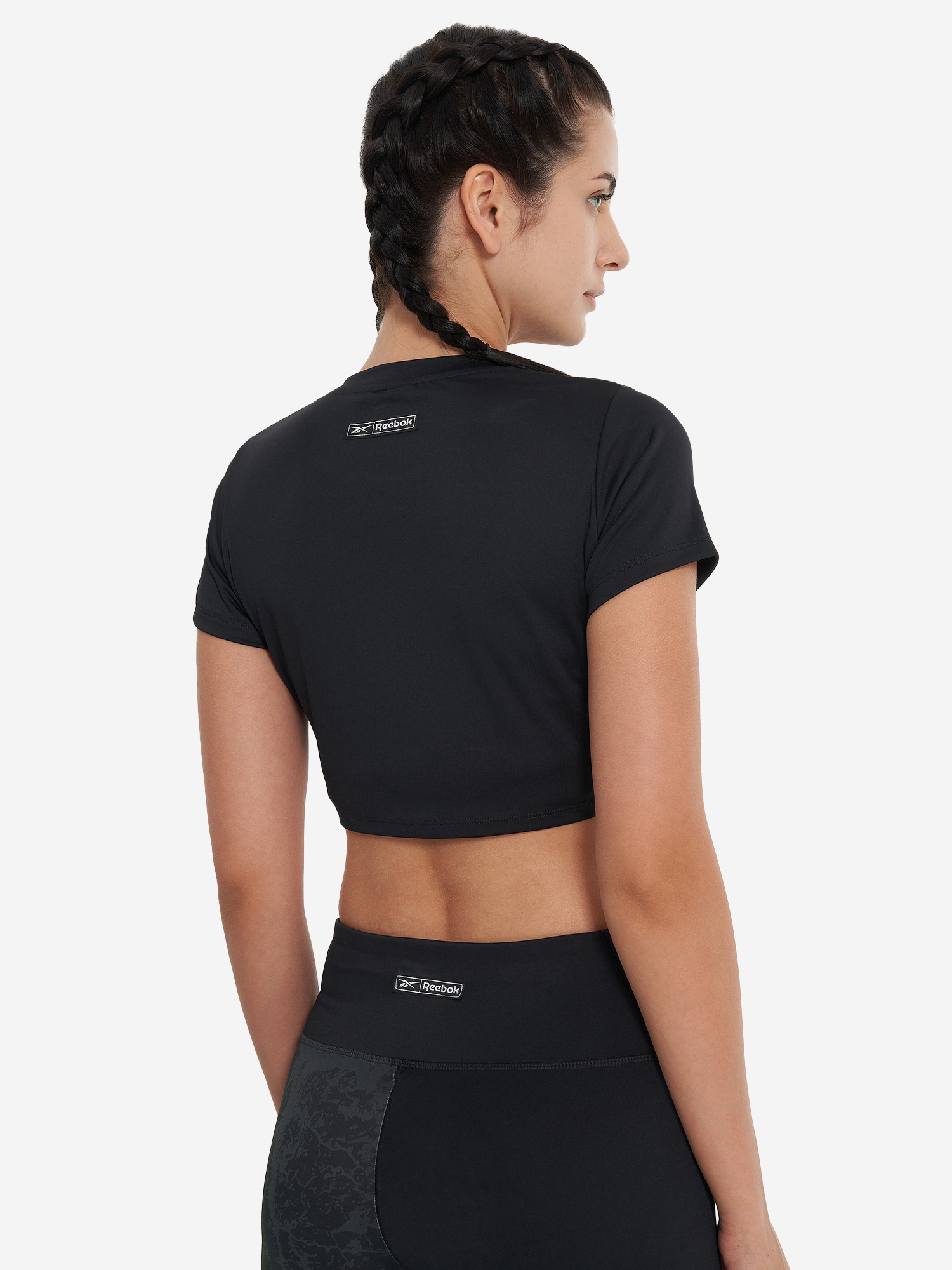 фото Футболка женская reebok lux bold cropped, черный