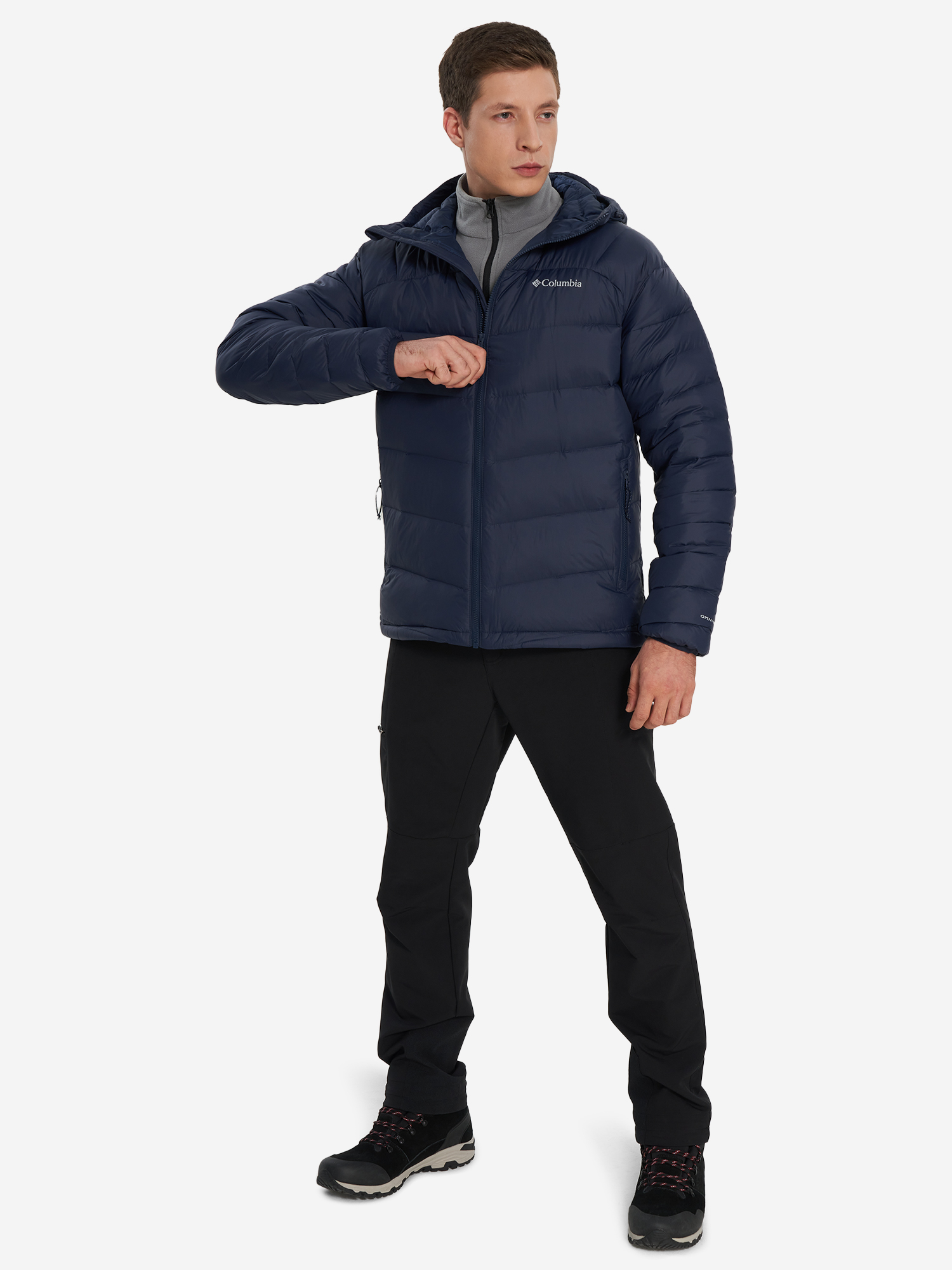 фото Пуховик мужской columbia centennial creek iii down hooded jacket, синий