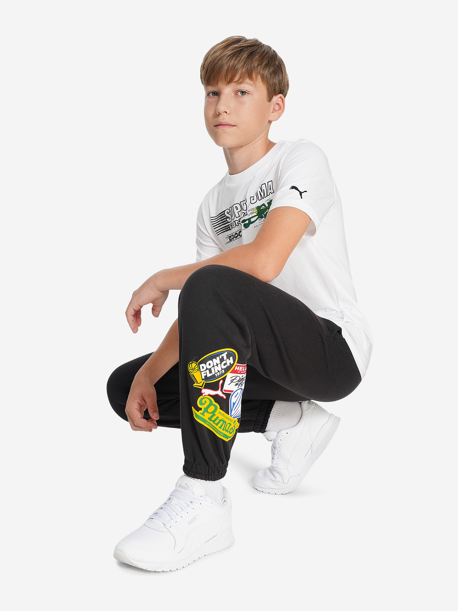 фото Брюки для мальчиков puma basketball hooperhotline, черный