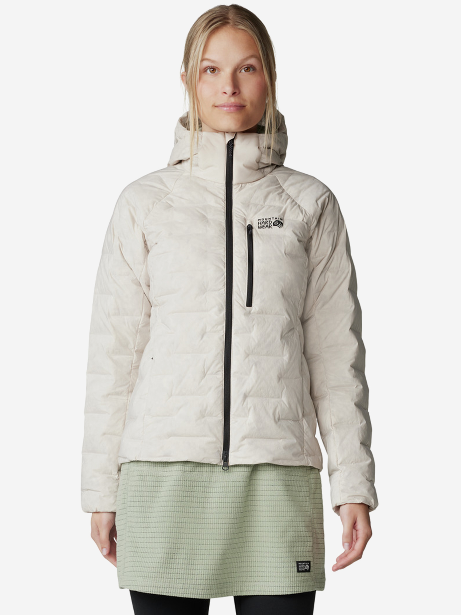 фото Пуховик женский mountain hardwear stretchdown, бежевый
