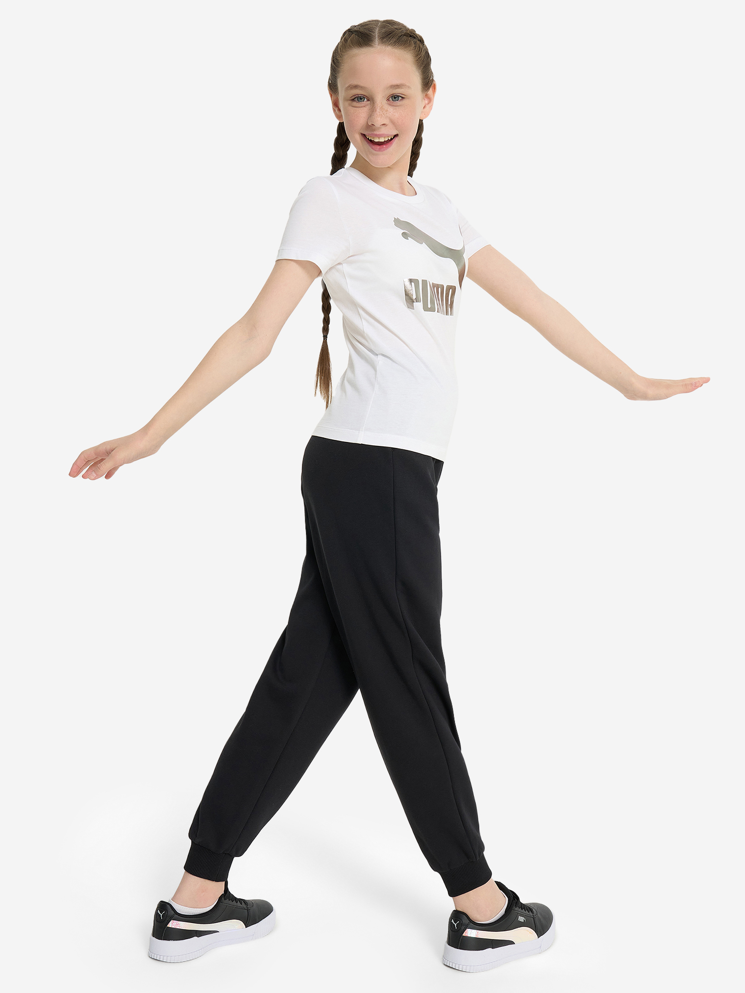 фото Футболка для девочек puma classics logo, белый