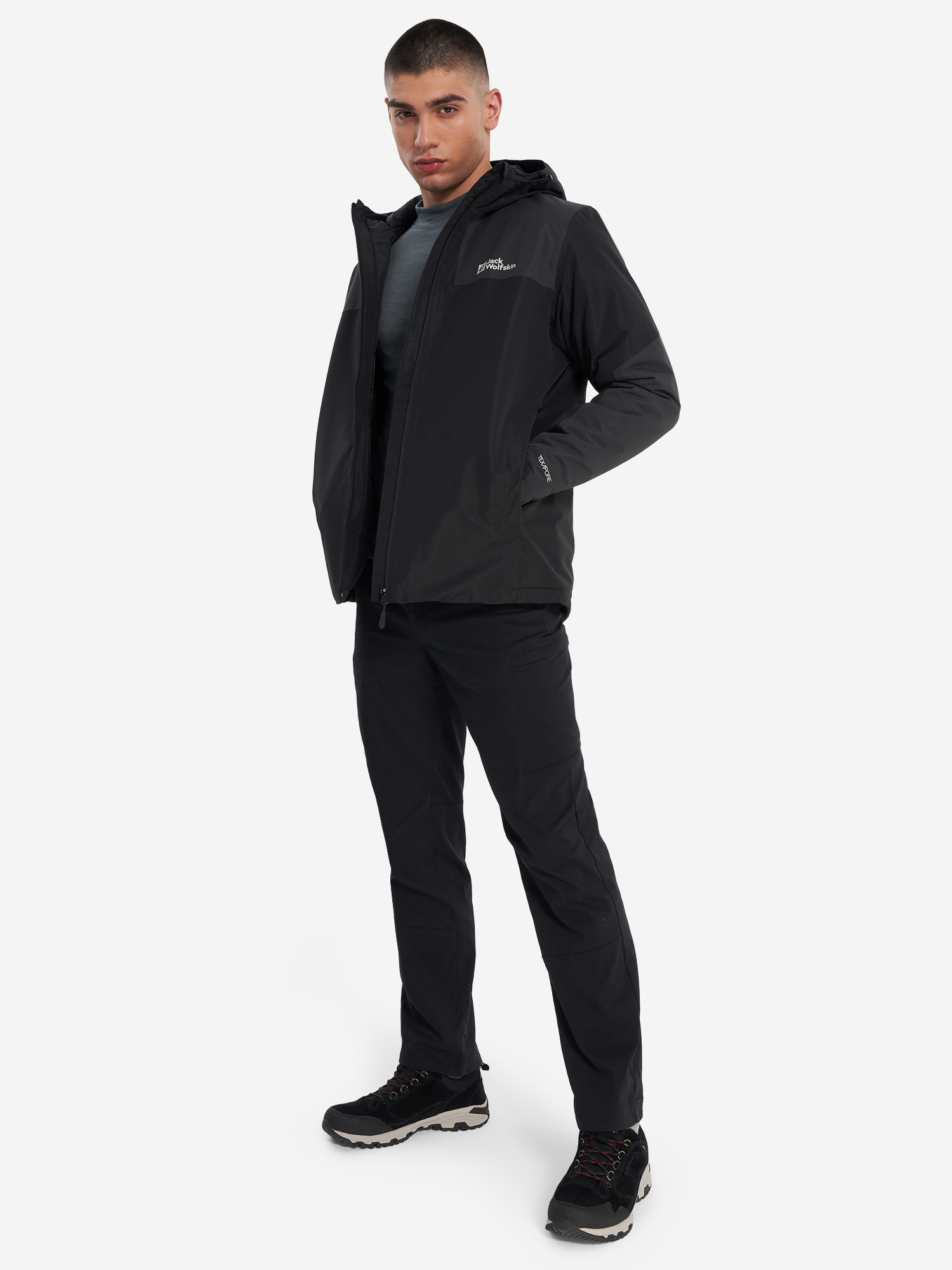 фото Куртка утепленная мужская jack wolfskin jasper, черный