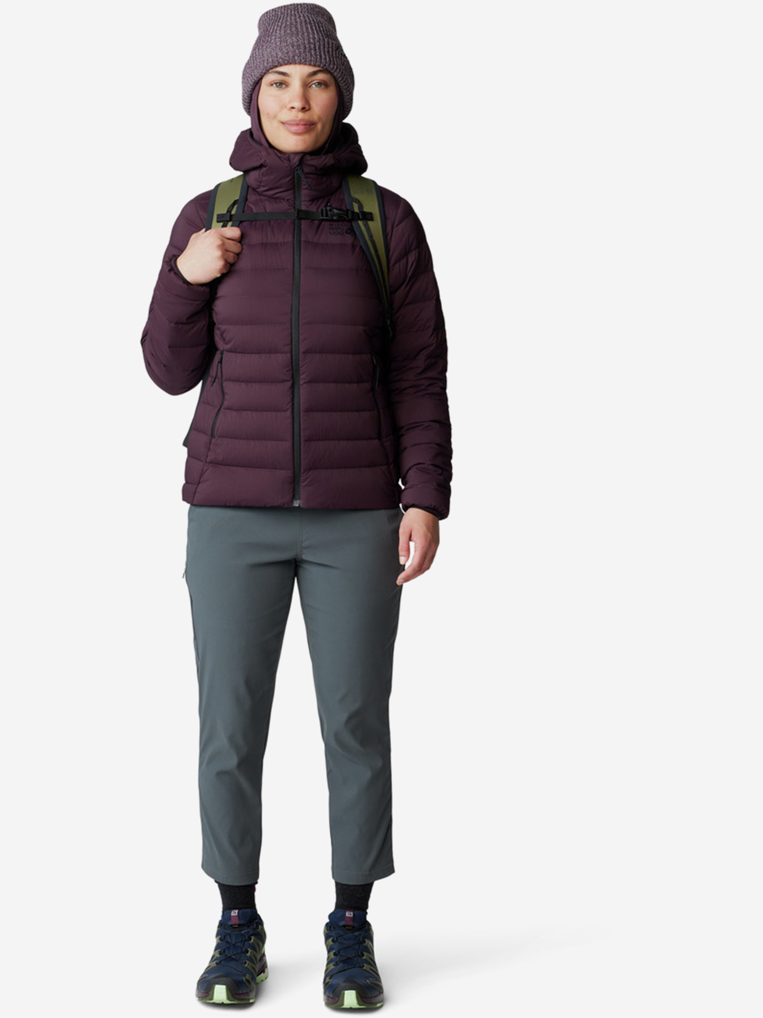 фото Пуховик женский mountain hardwear deloro, фиолетовый