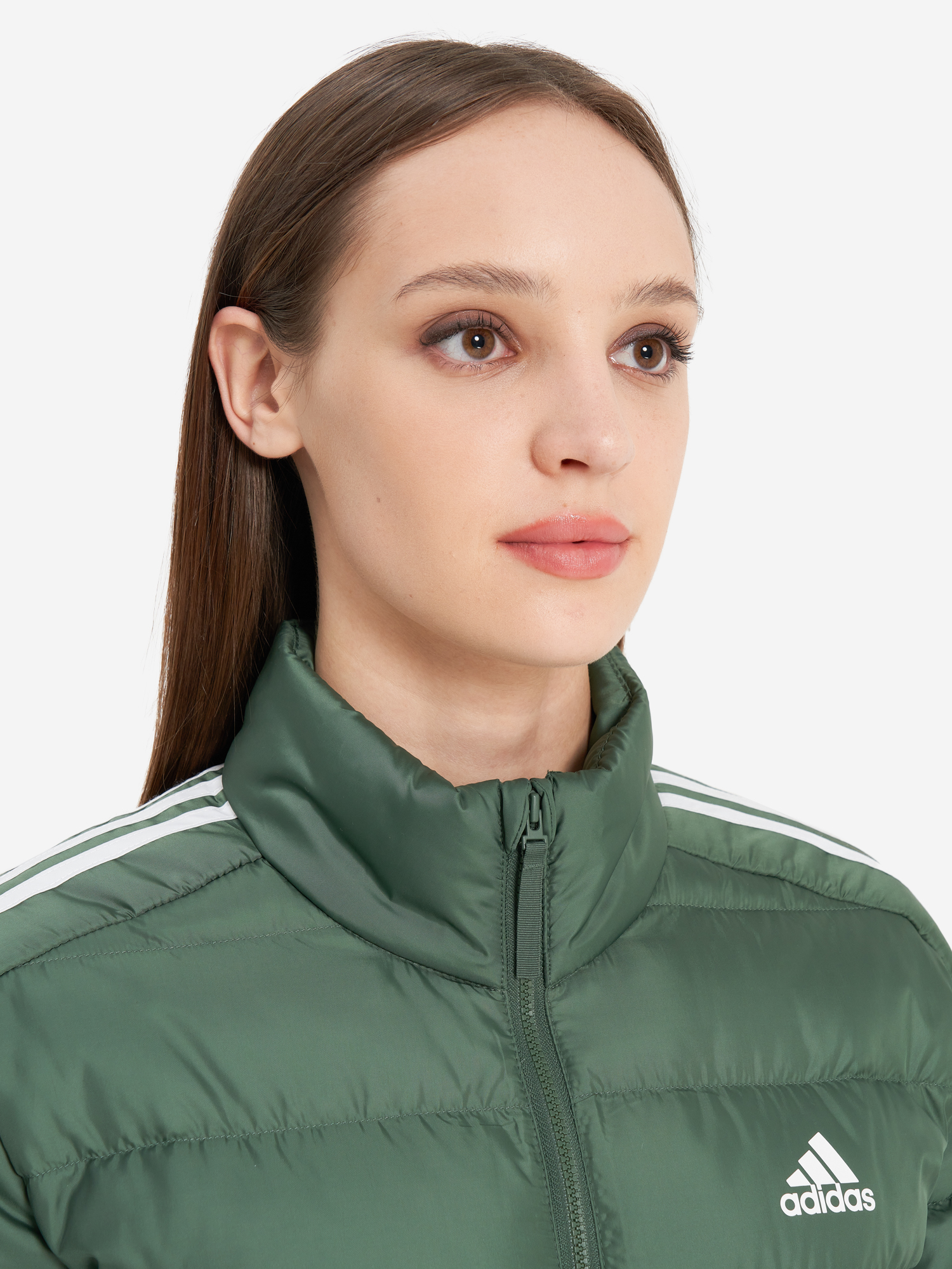фото Пуховик женский adidas, зеленый