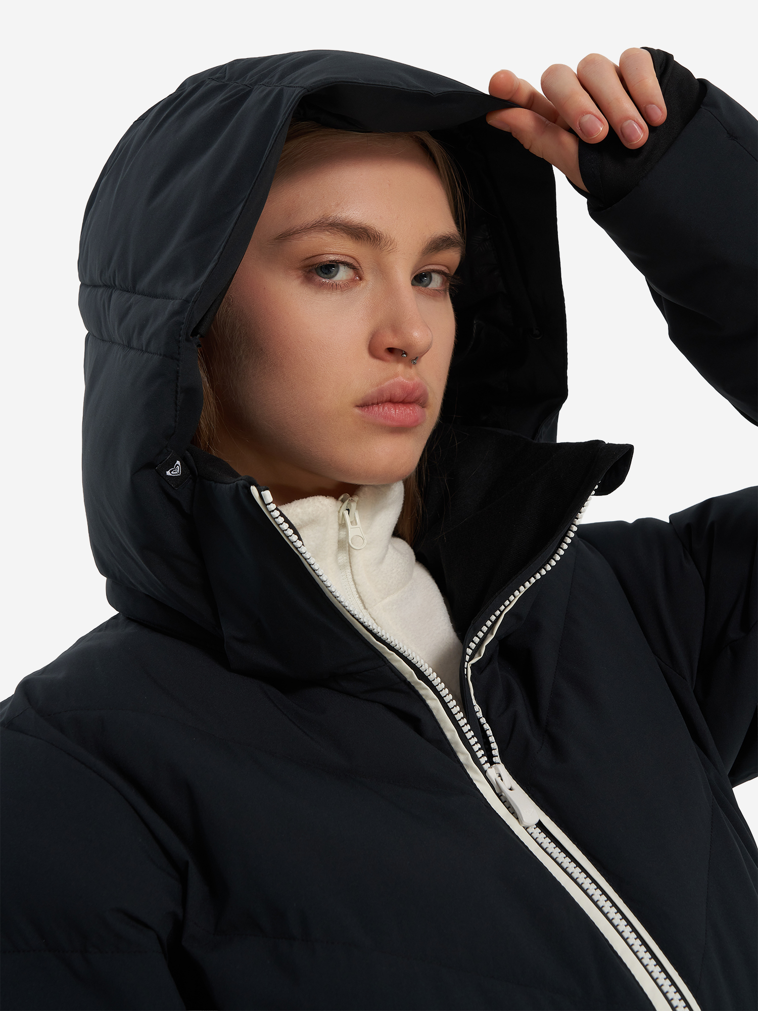 фото Куртка утепленная женская roxy snowdrift, черный