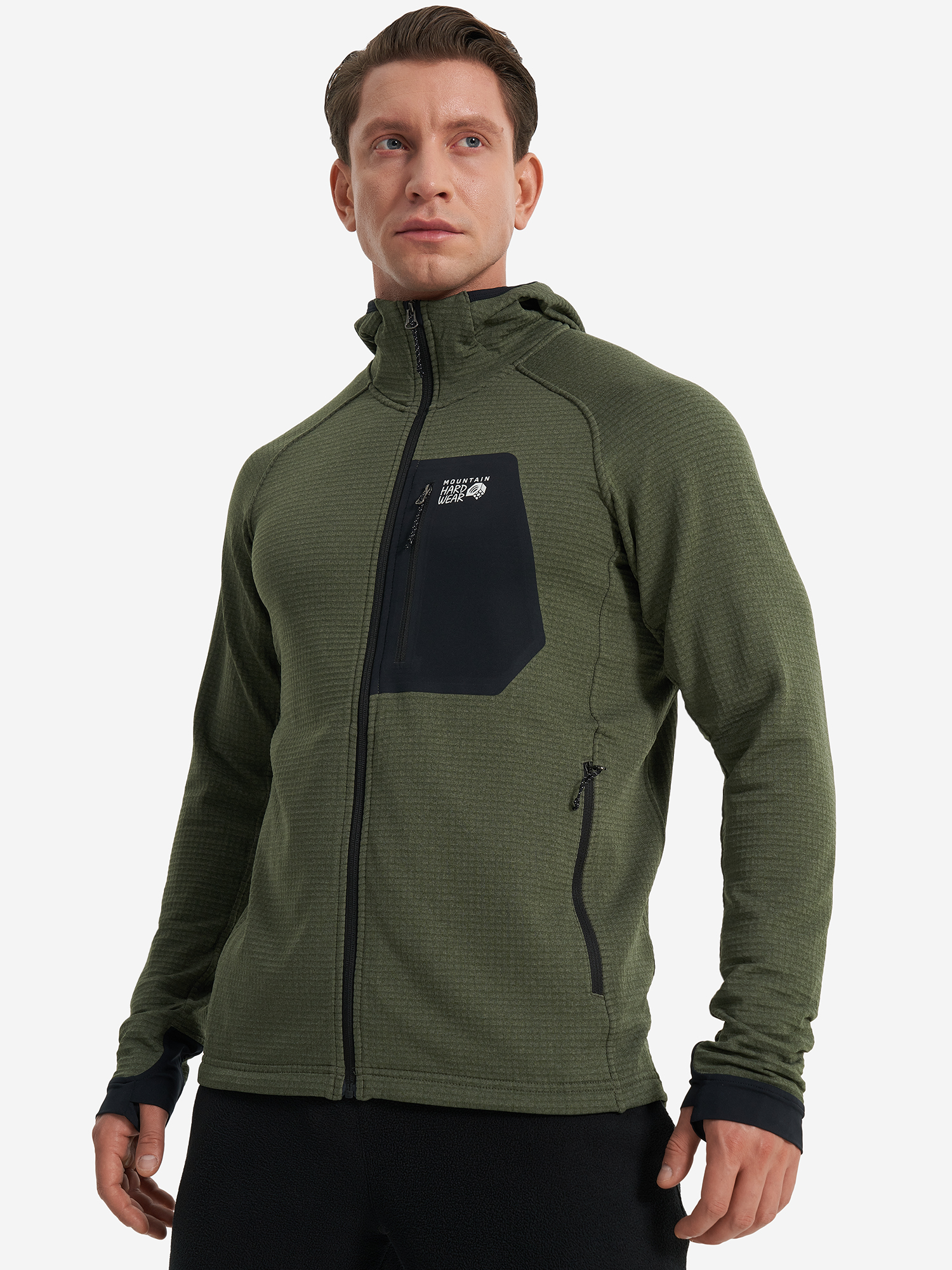 фото Толстовка мужская mountain hardwear polartec, зеленый