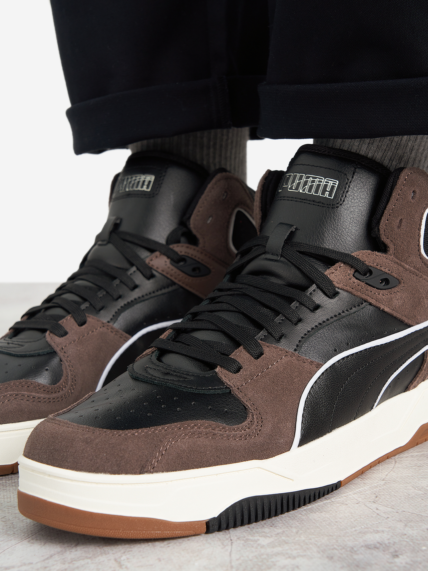 фото Кеды мужские puma rbd break mid sd, коричневый