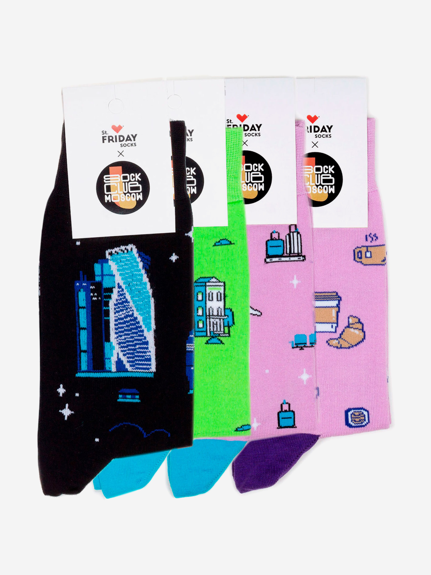 Комплект носков St.Friday Socks x Sock Club Moscow, Город, Четыре пары носков, Черный
Комплект носков St.Friday Socks x Sock Club Moscow, Город, Четыре пары носков, Черный