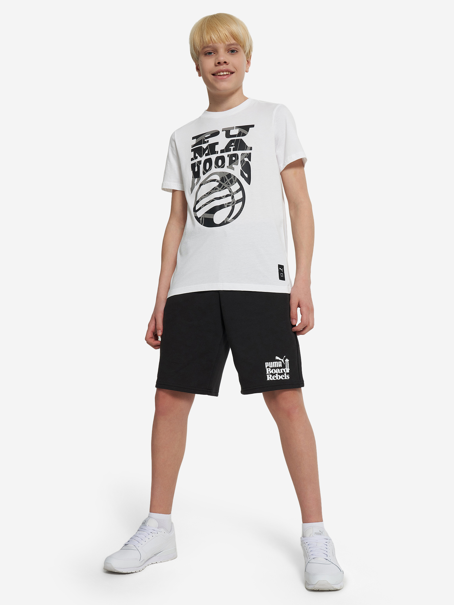 фото Футболка для мальчиков puma basketball blueprint, белый