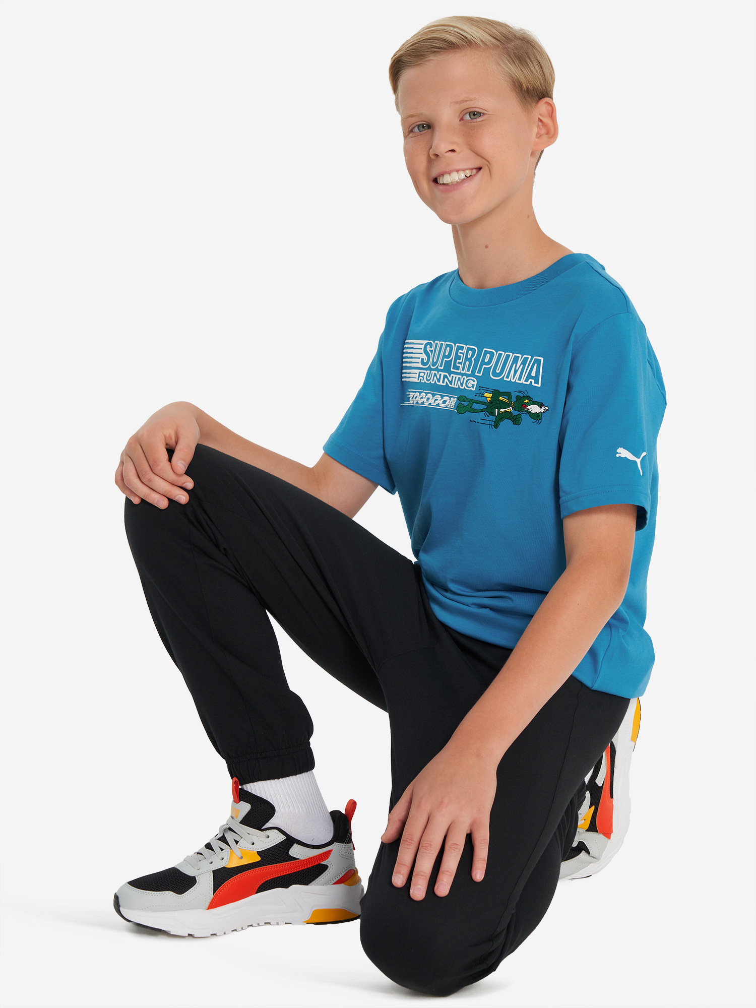 фото Футболка для мальчиков puma super graphic, голубой