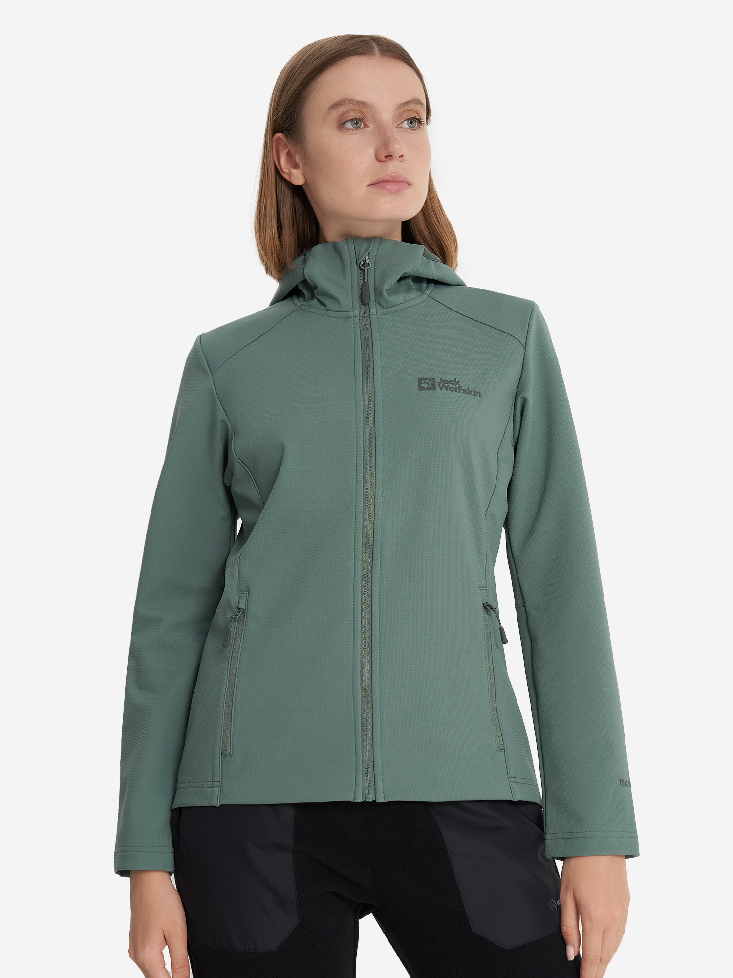 фото Куртка софтшелл женская jack wolfskin bornberg, зеленый