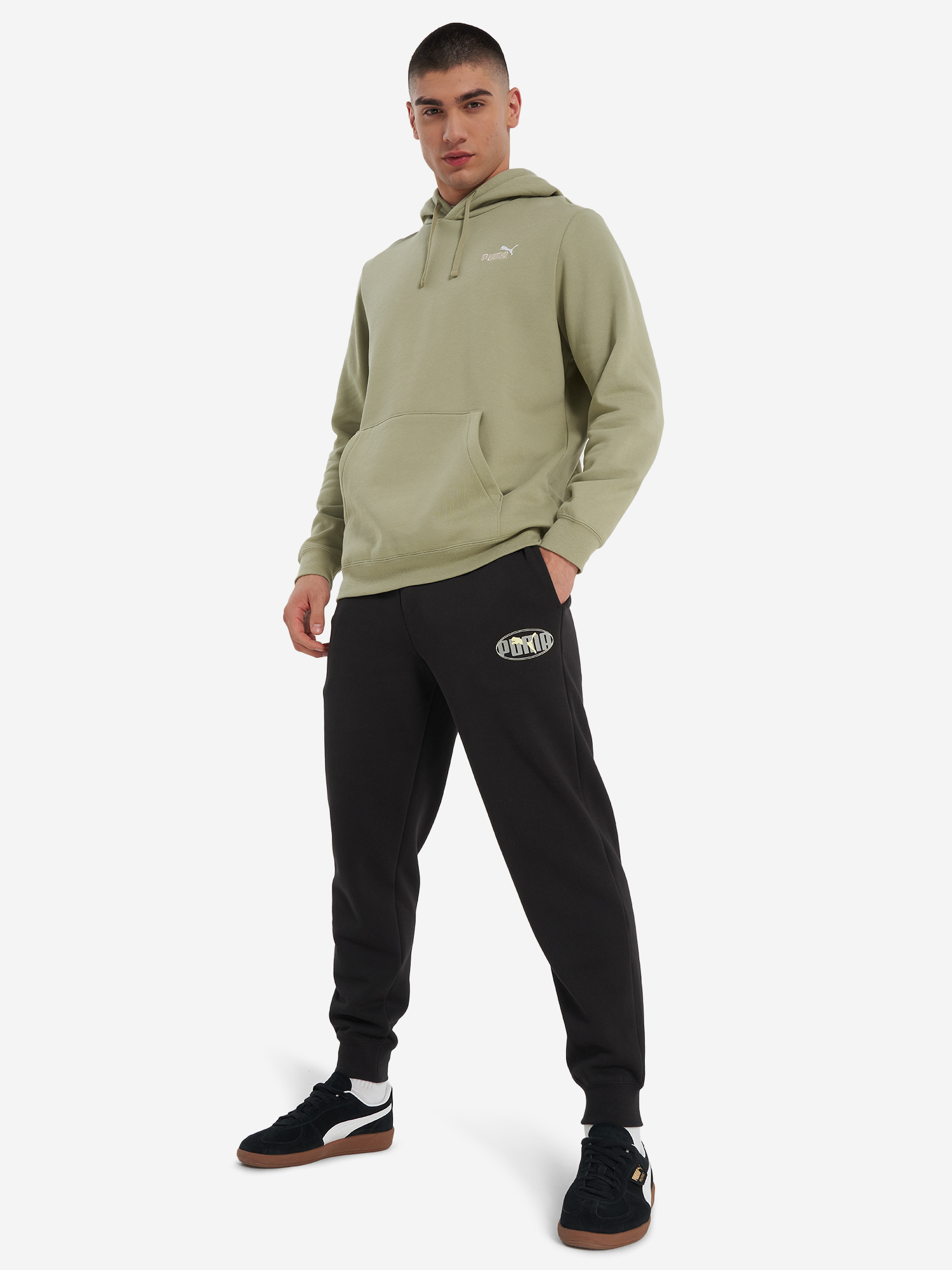 фото Брюки мужские puma ess logo lab execution, черный