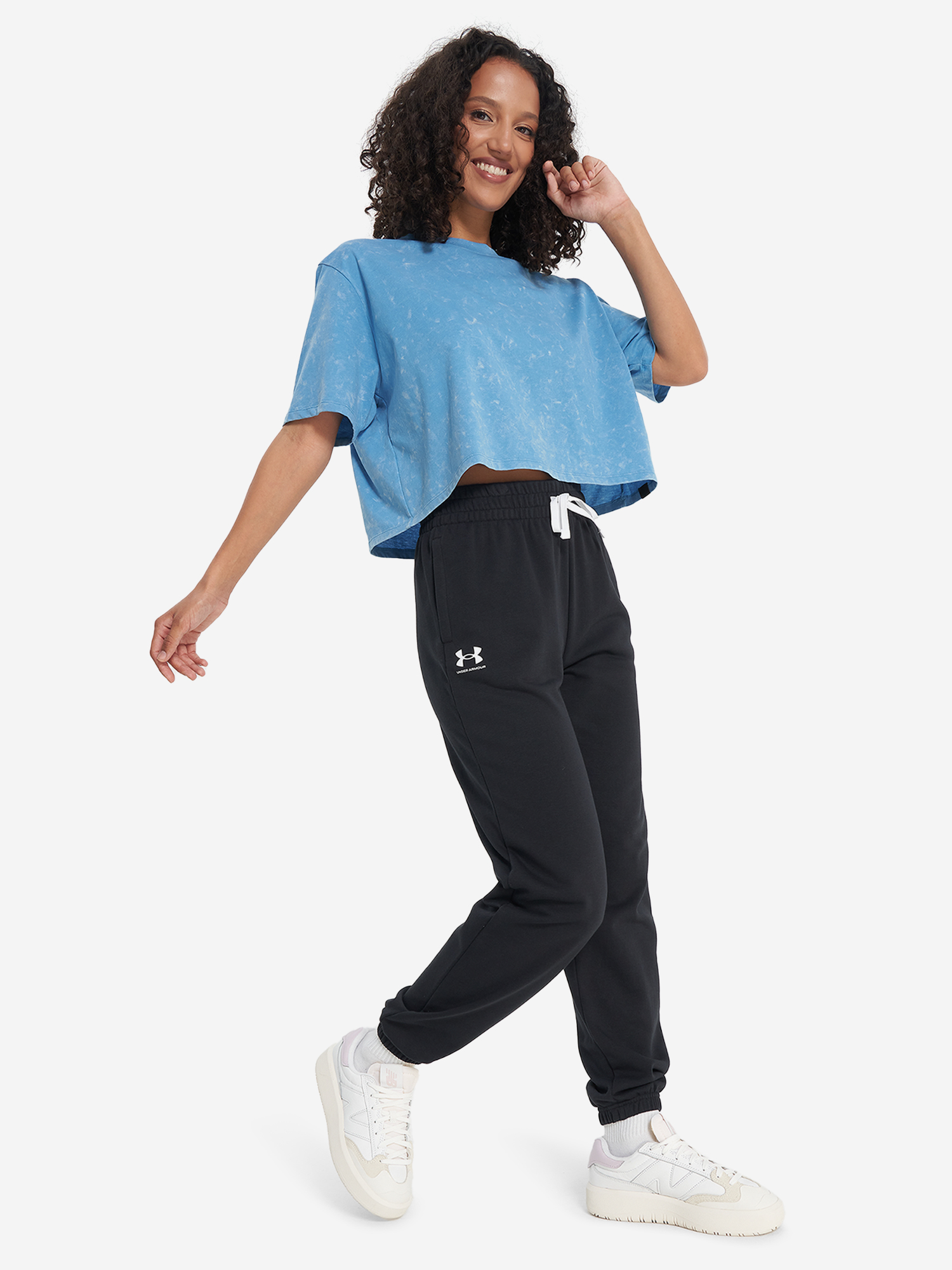 фото Брюки женские under armour rival terry, черный