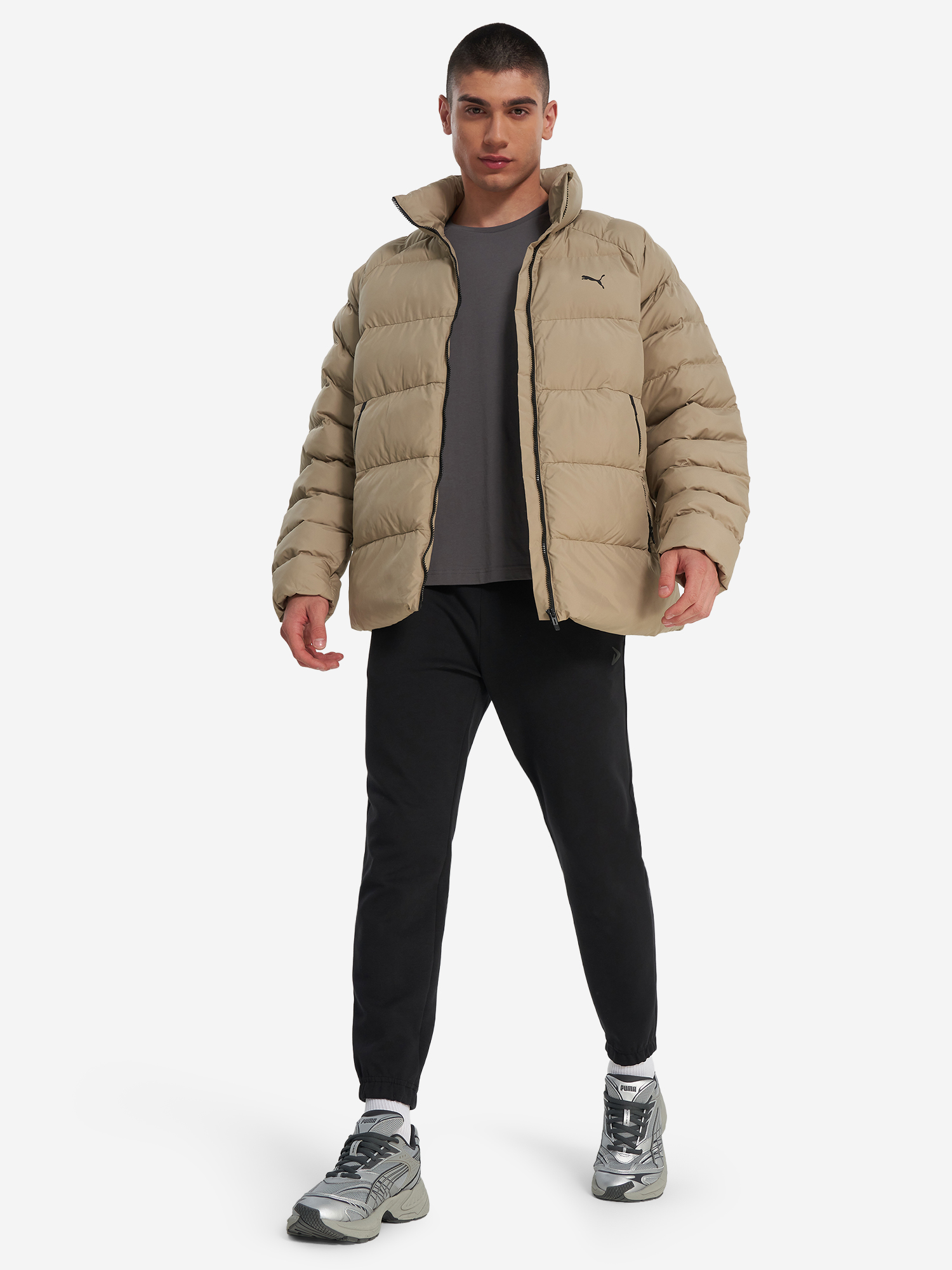 фото Пуховик мужской puma mono, коричневый