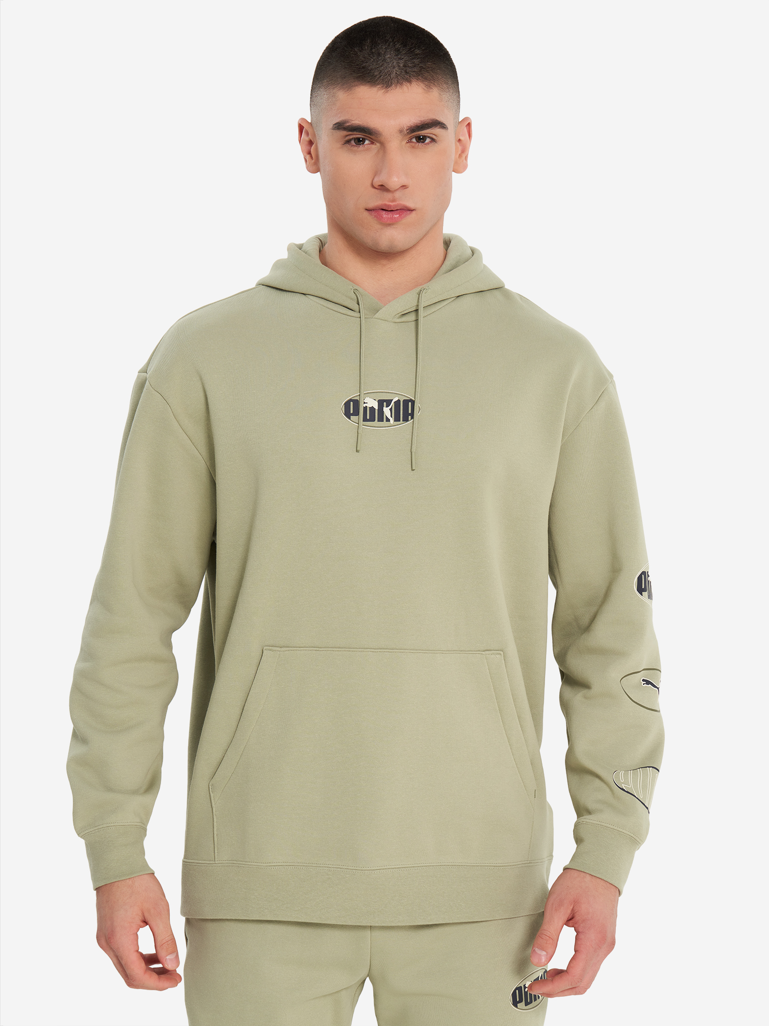 фото Худи мужское puma ess logo lab execution, зеленый