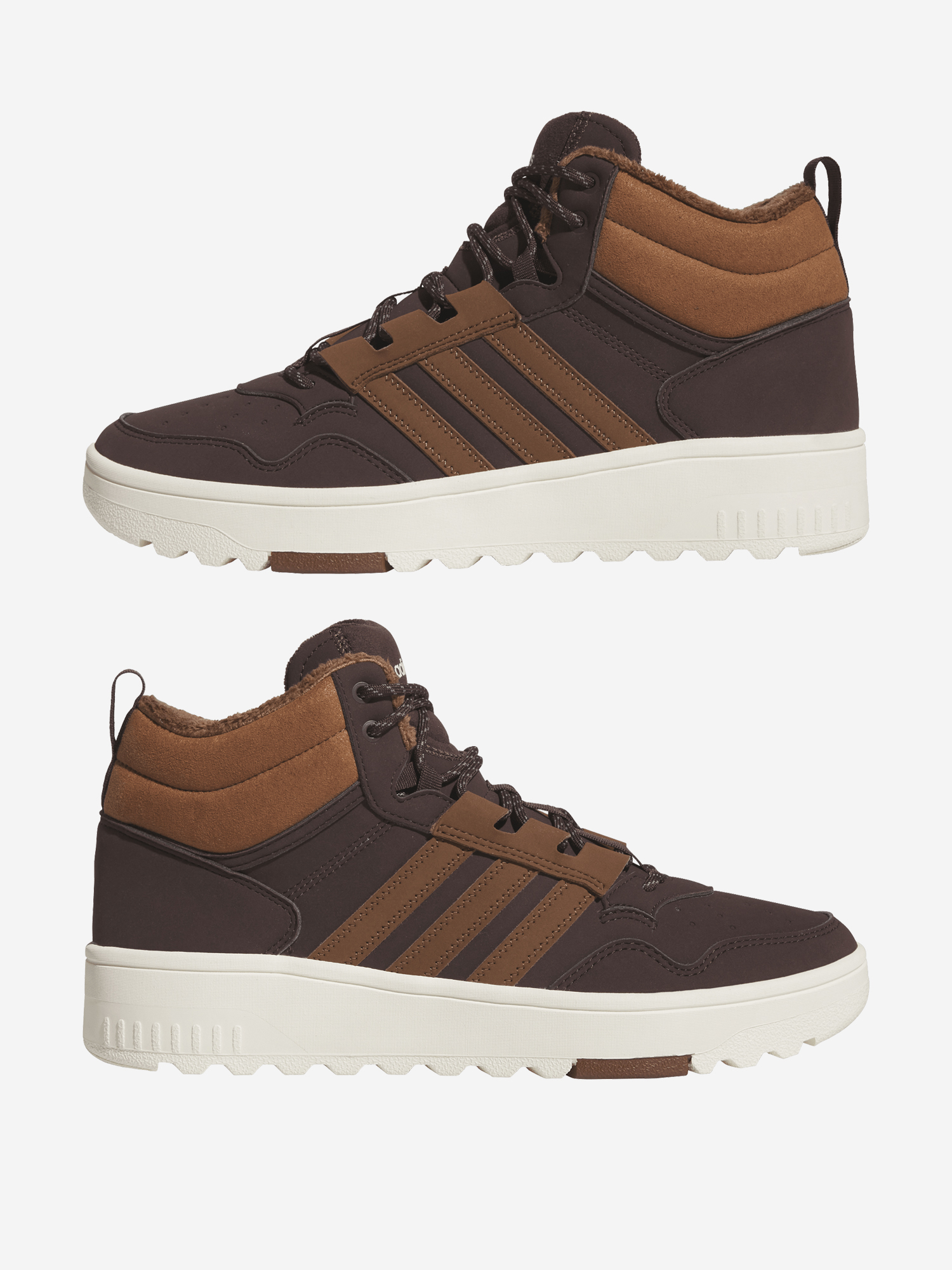 фото Кеды утепленные женские adidas hoops 4.0 winterized, коричневый