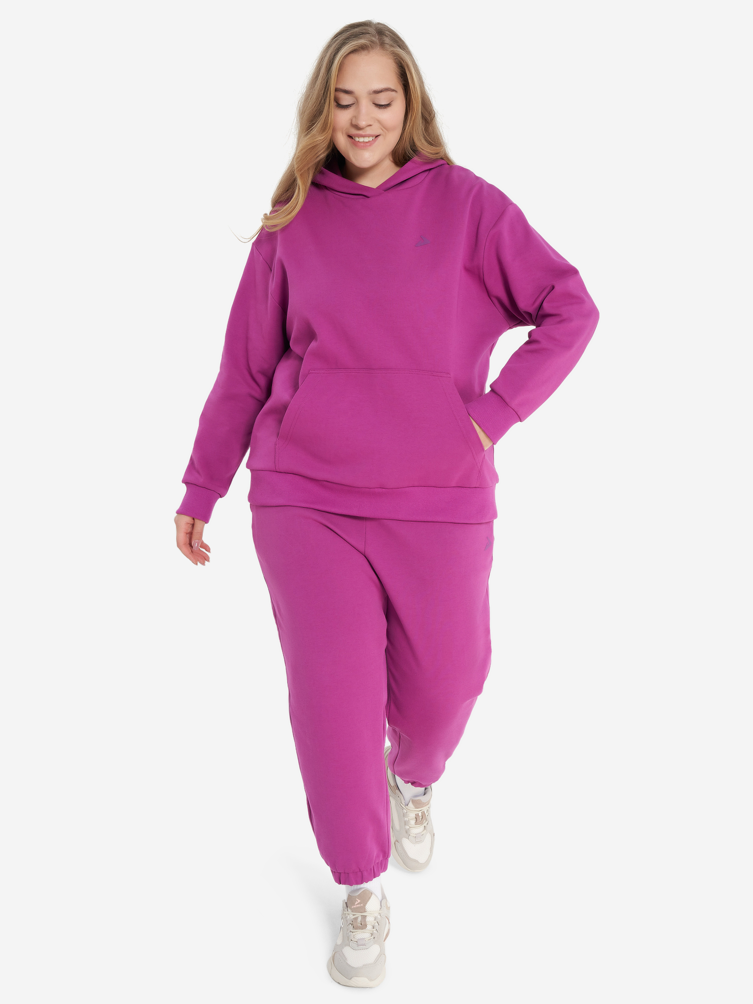 фото Худи женское demix, plus size, фиолетовый