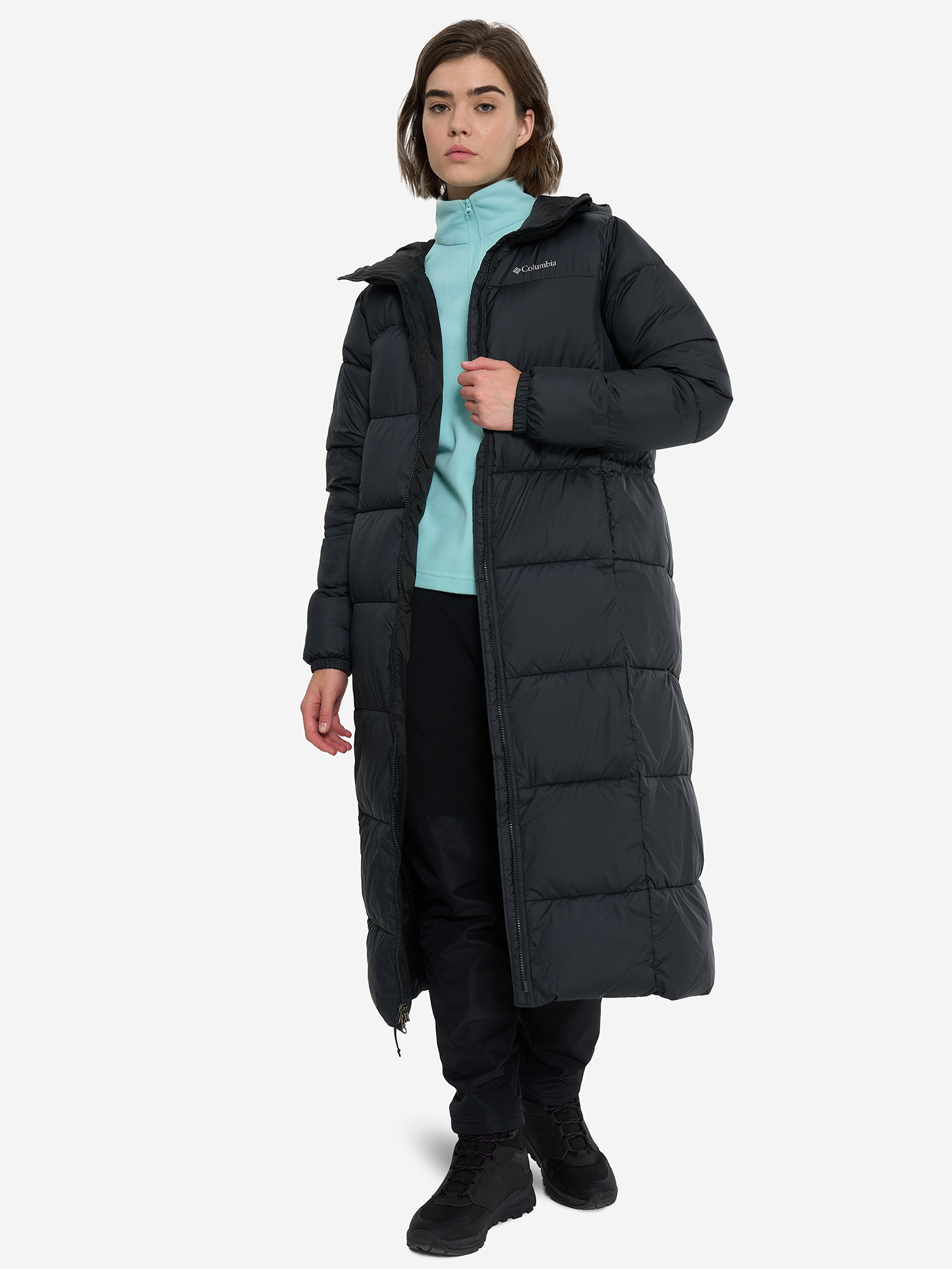 фото Пальто утепленное женское columbia puffect ii long jacket, черный