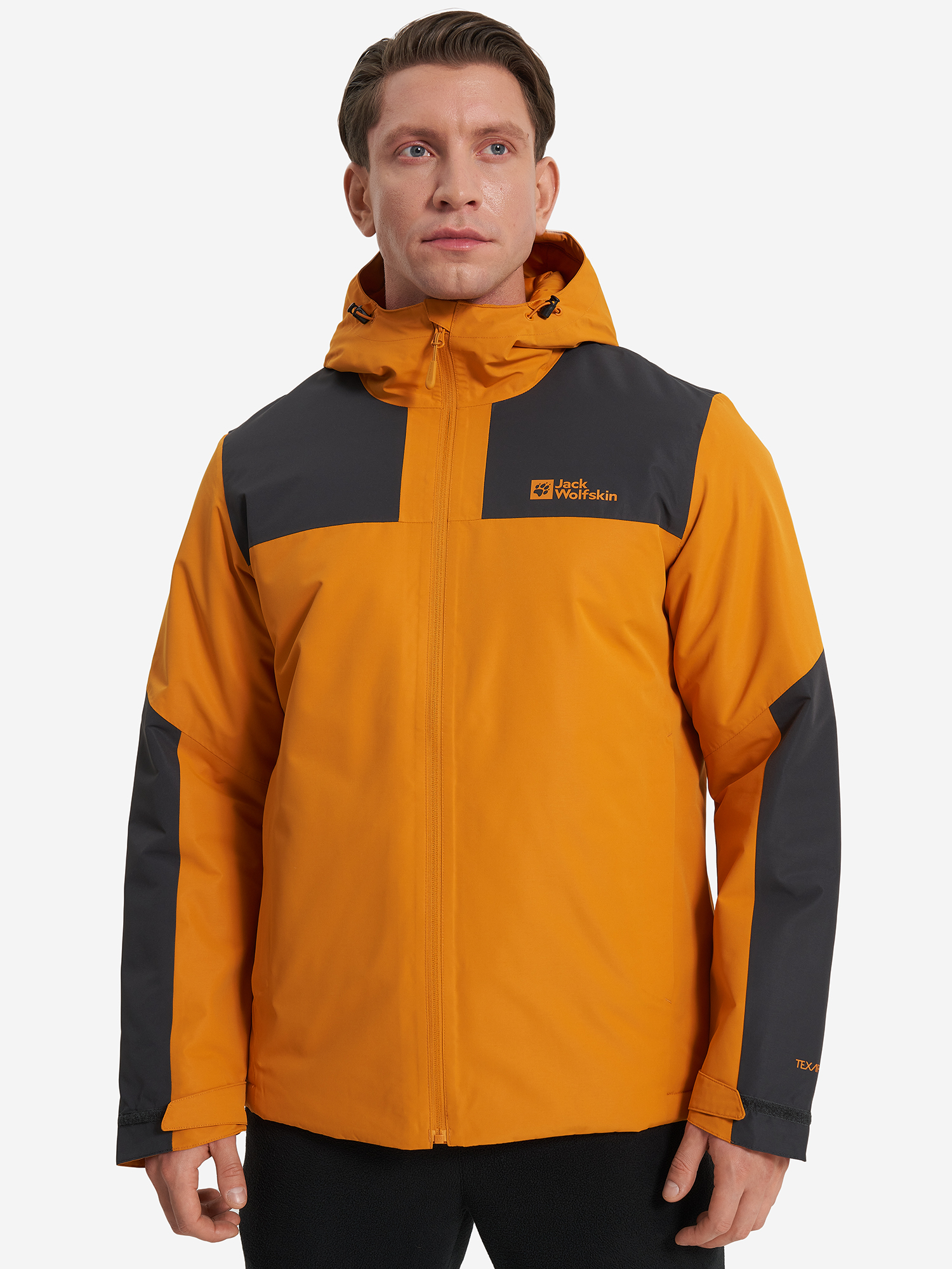 фото Куртка утепленная мужская jack wolfskin jasper, оранжевый