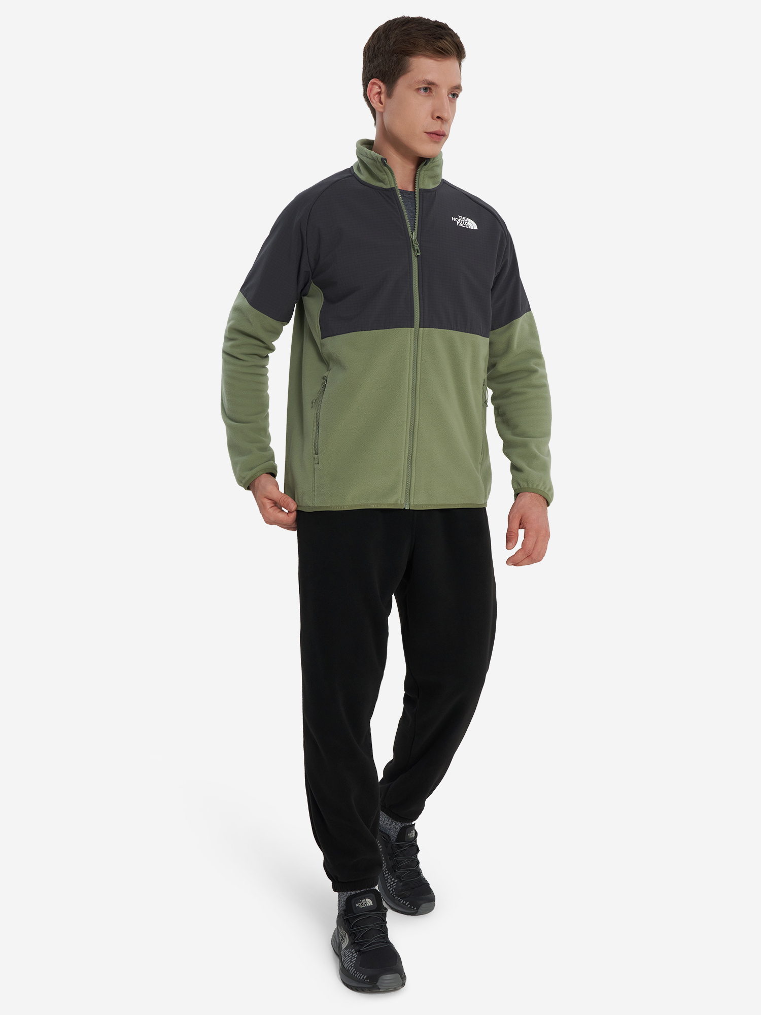 фото Толстовка мужская the north face glacier heavyweight, зеленый