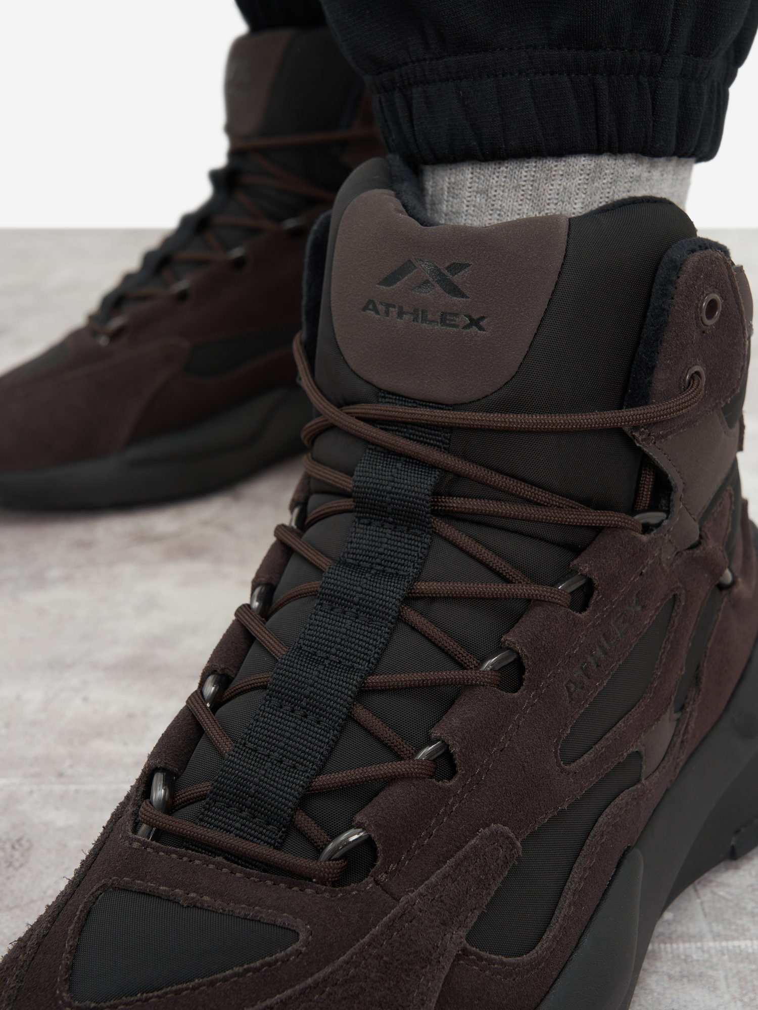 фото Ботинки утепленные мужские athlex fuse mid, коричневый