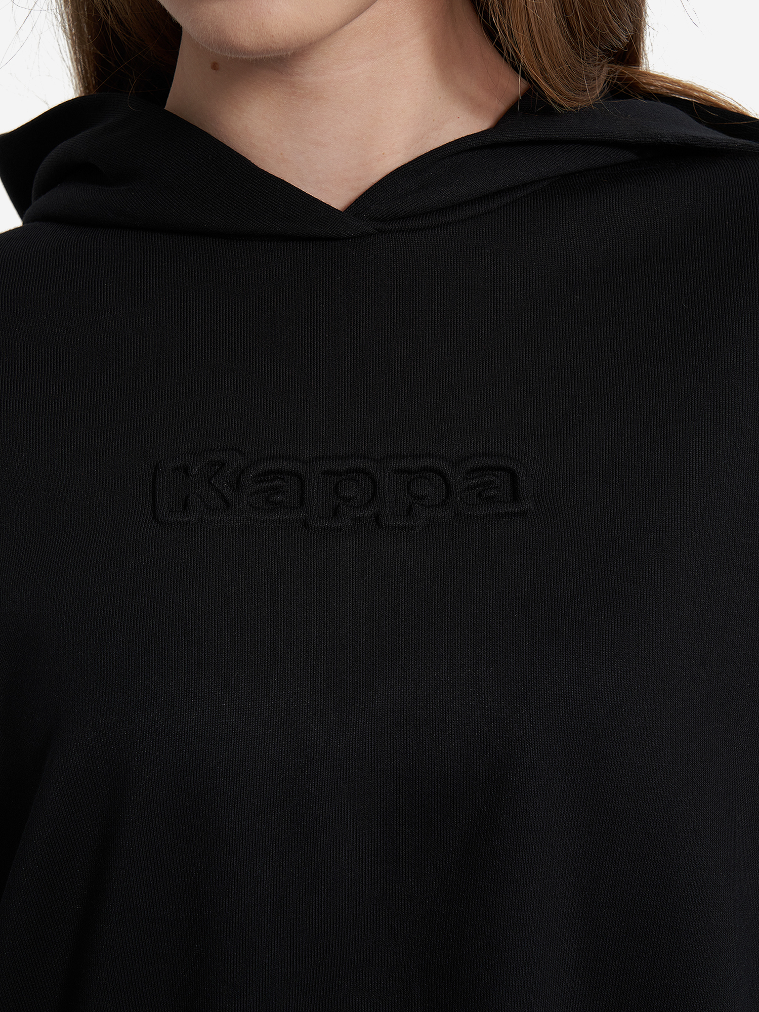 фото Худи женское оверсайз kappa, черный
