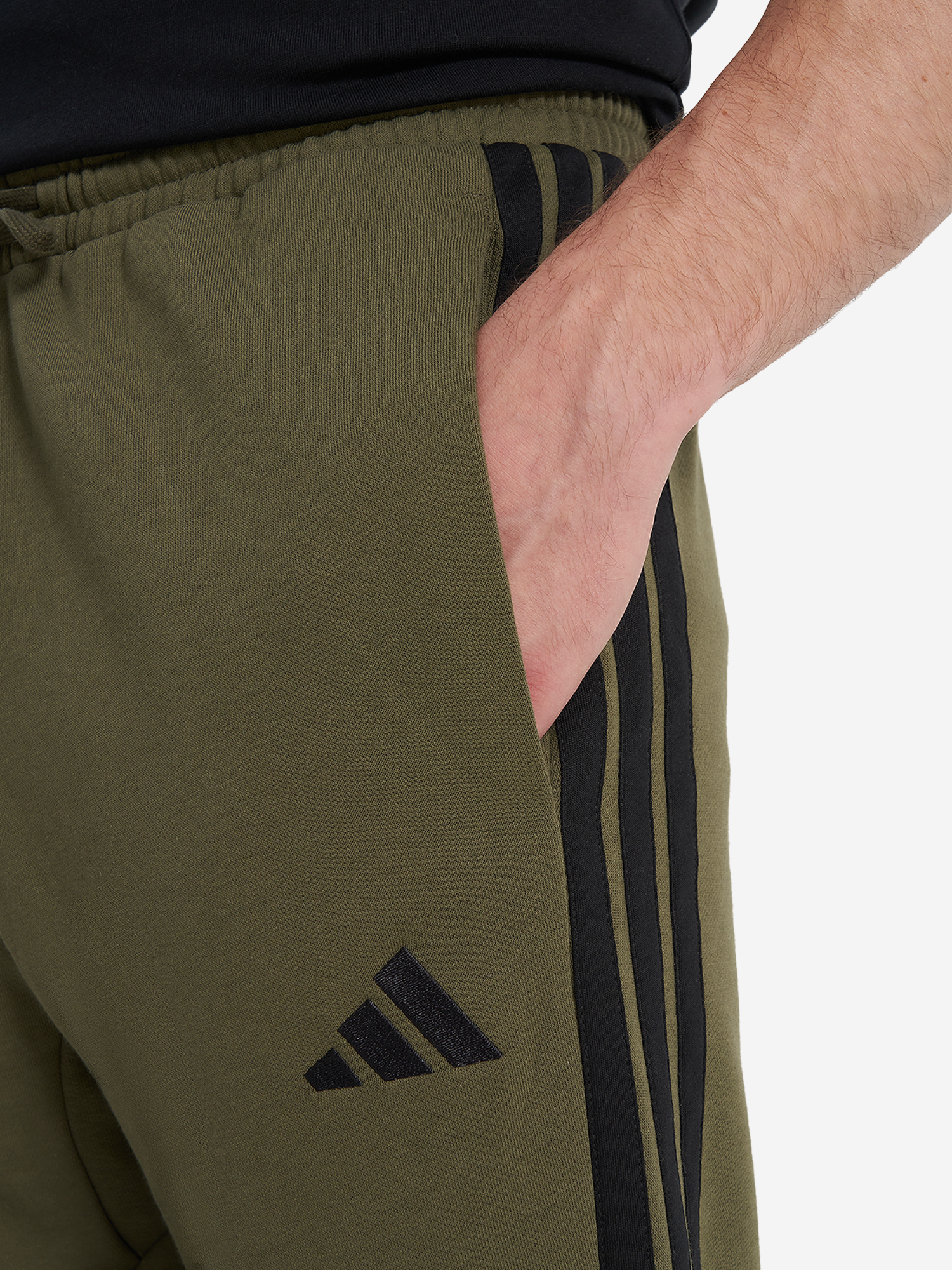 фото Брюки флисовые мужские adidas, зеленый