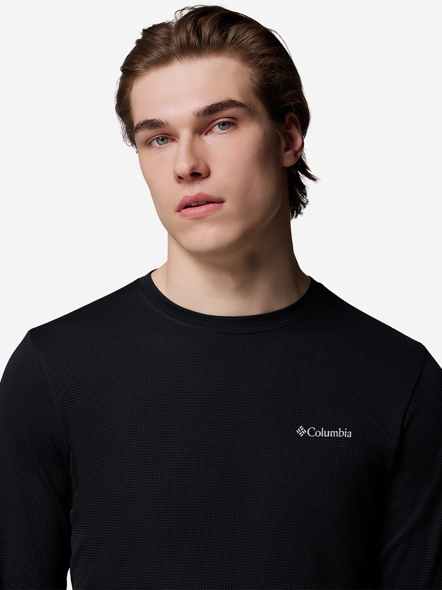 фото Лонгслив мужской columbia tech trail utility warm ls crew, черный